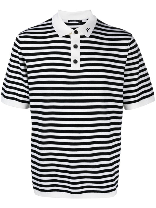 Darrel striped knitted polo shirt