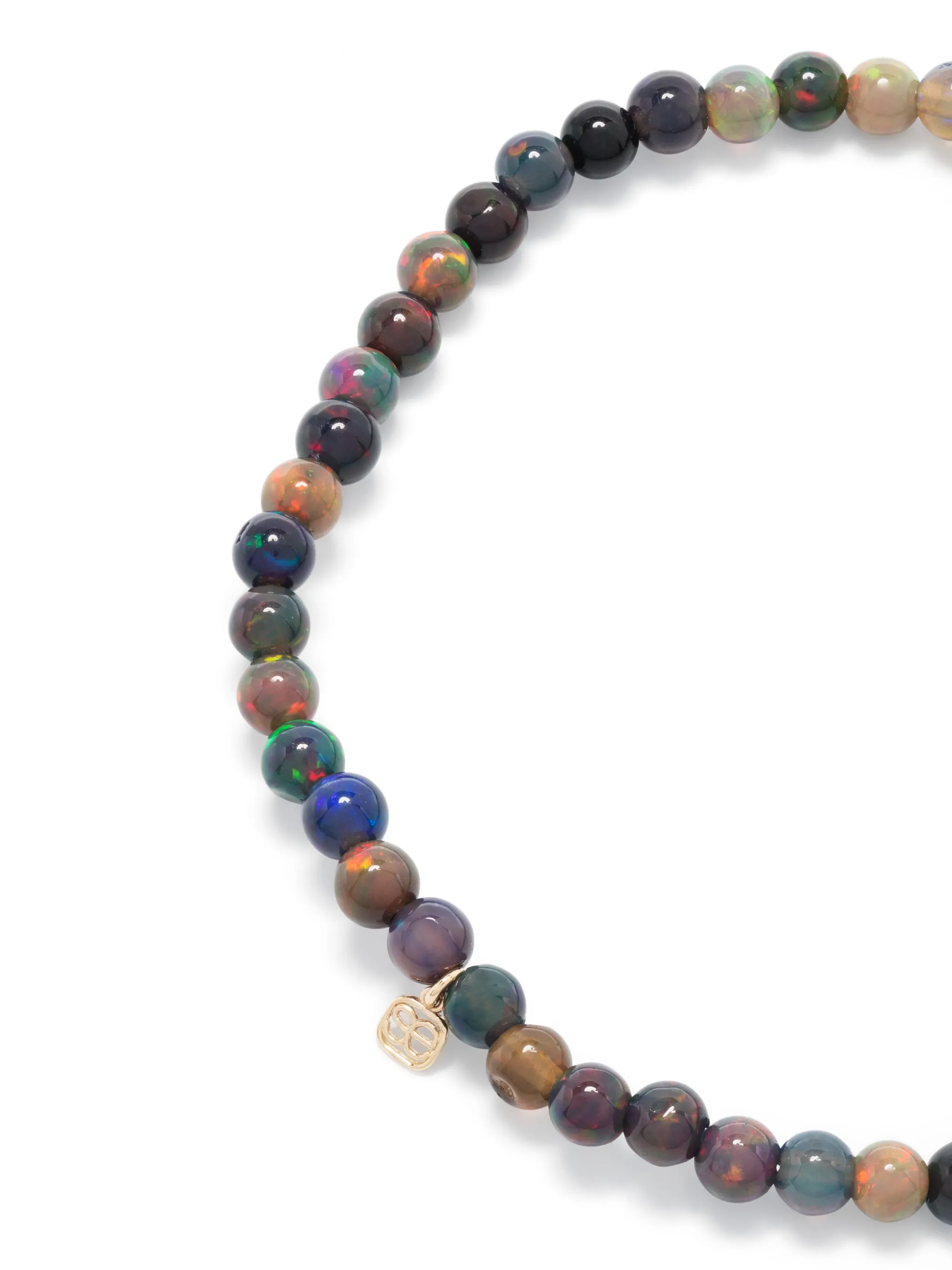 14kt yellow-gold opal and diamond beaded bracelet
