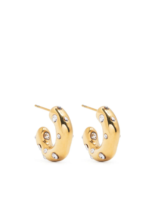 crystal-embellished tube hoop earrings