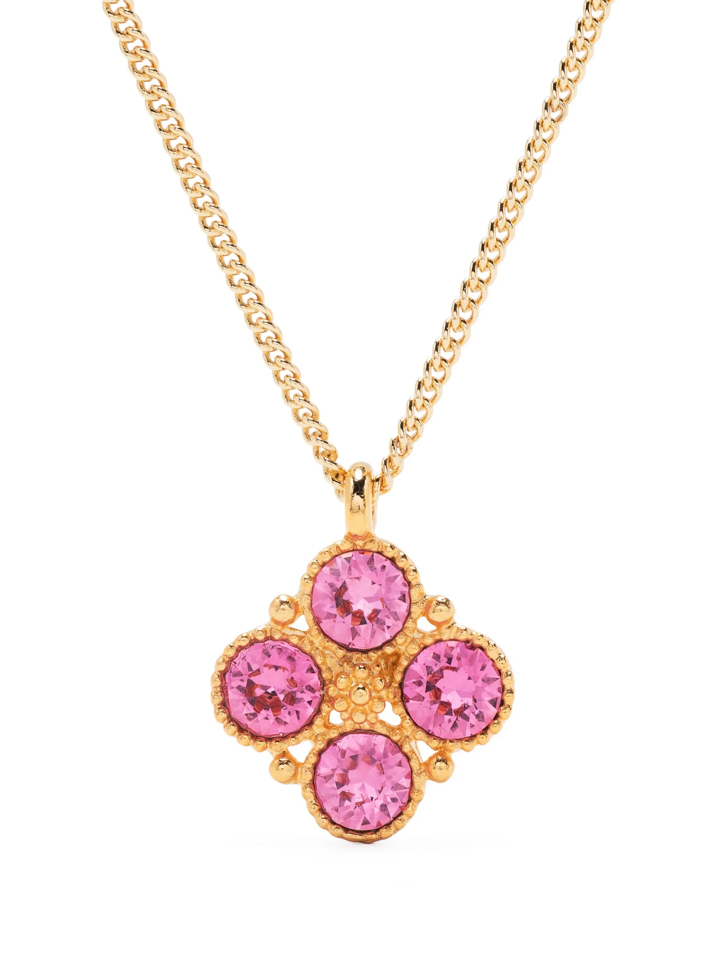 crystal-pendant cable-link necklace