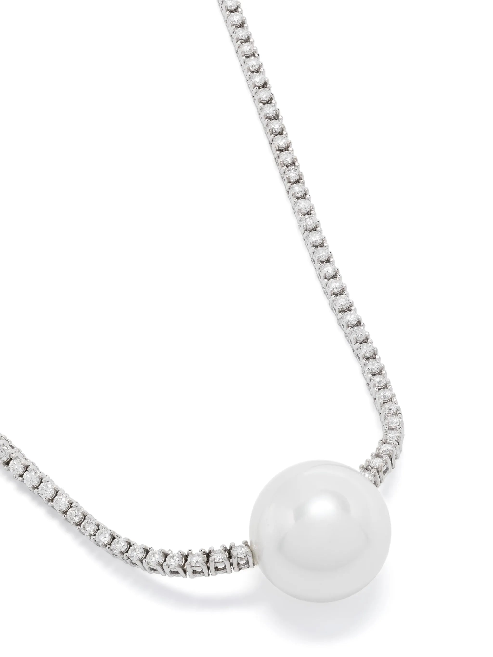 18kt white gold Eve South Sea pearl and diamond necklace