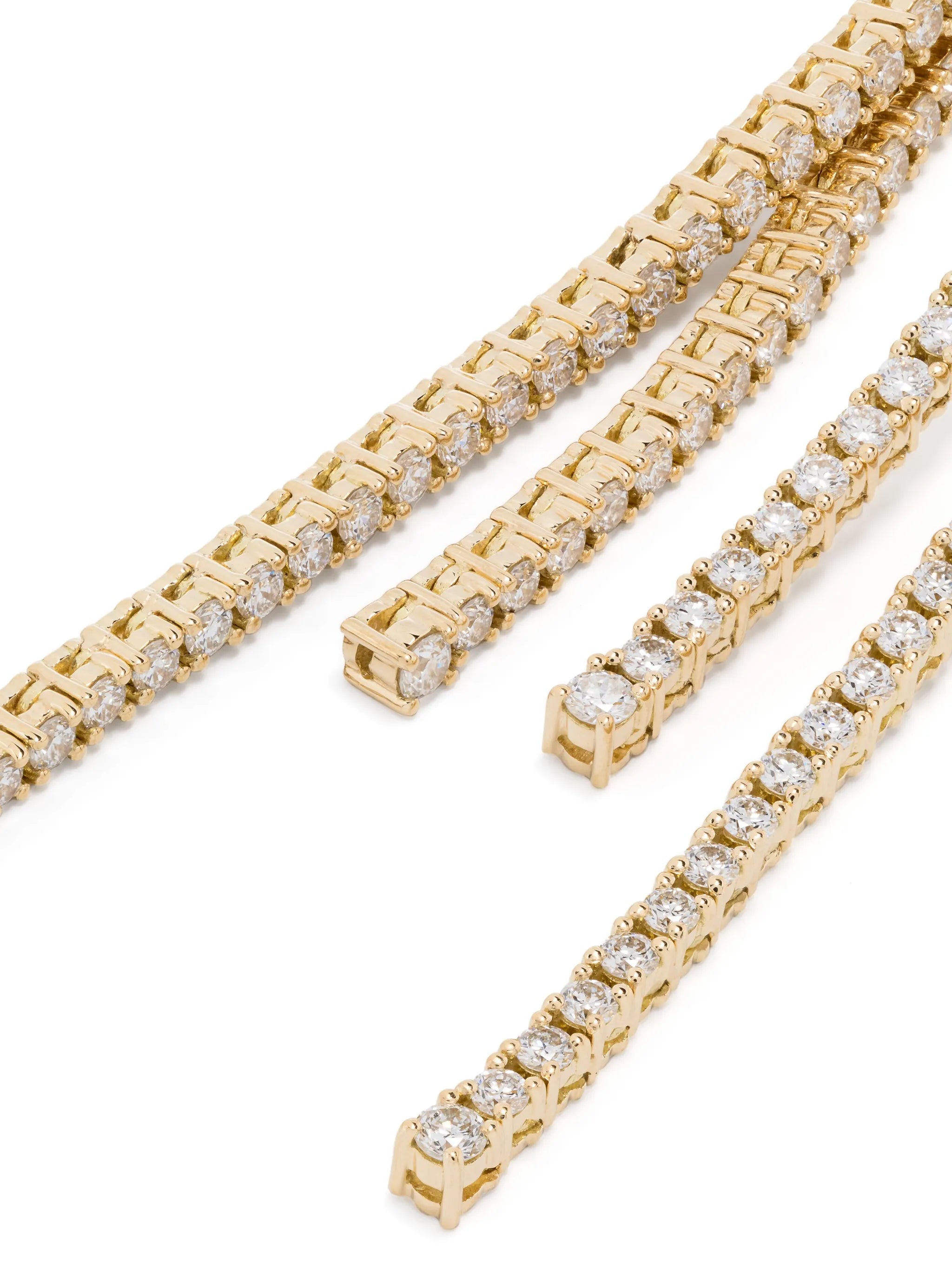 18kt yellow gold Akoya pearl and diamond drop earrings