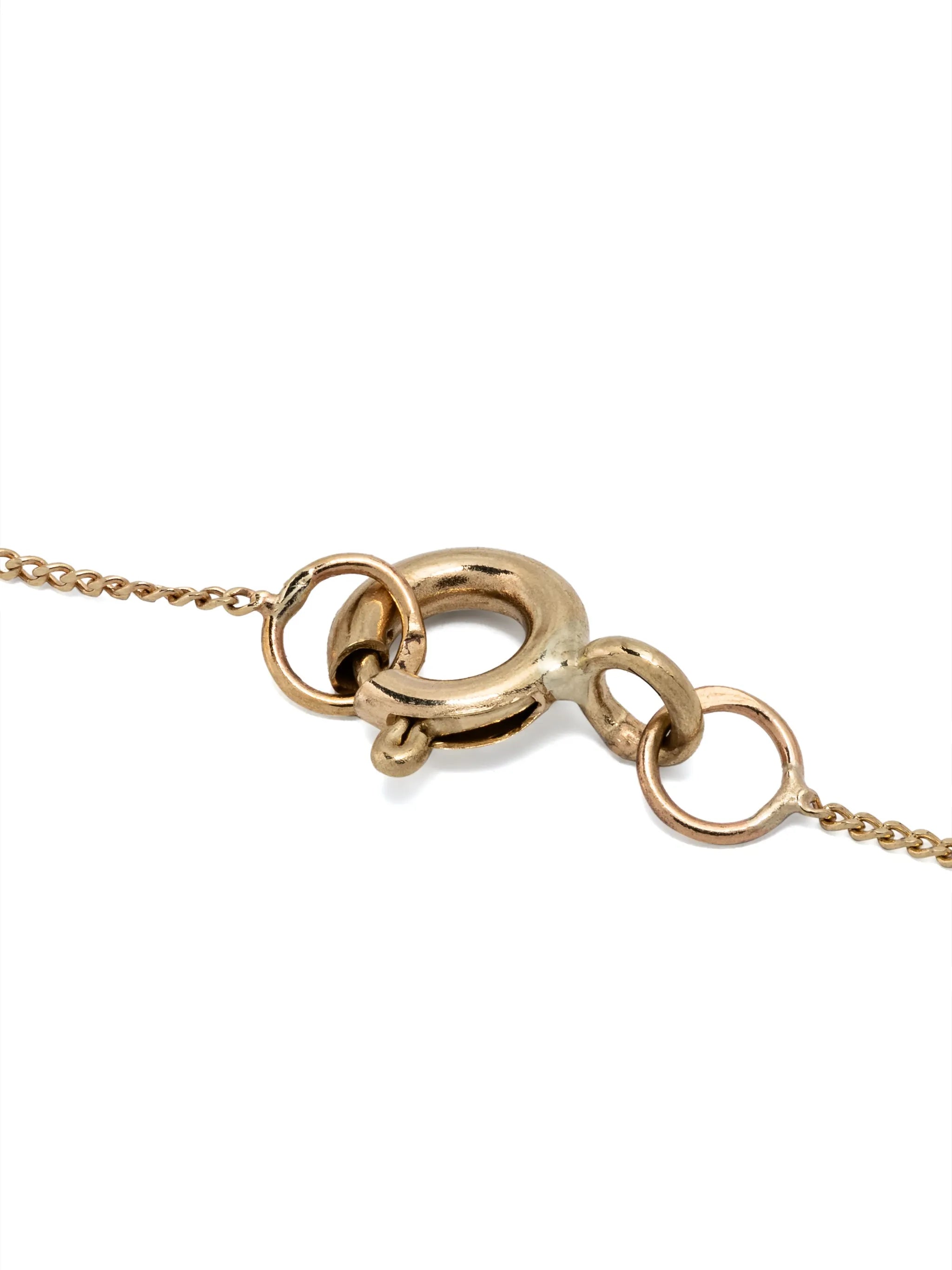 9kt yellow gold Orso diamond and ruby necklace