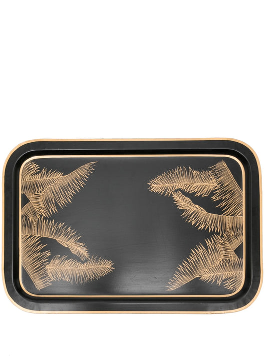 x Best Luxury Shop palm tree-print iron tray (43cm x 30cm)