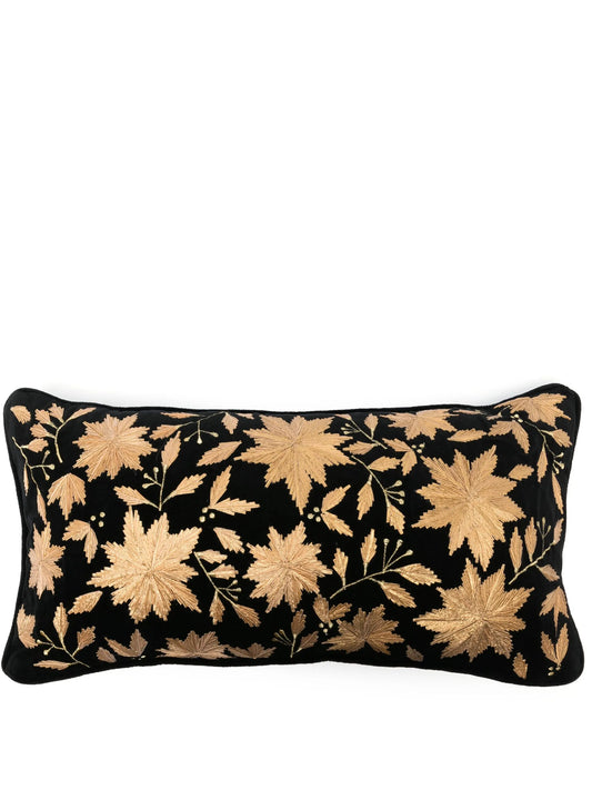 x Best Luxury Shop leaves-embroidered velvet cushion (30cm x 60cm)