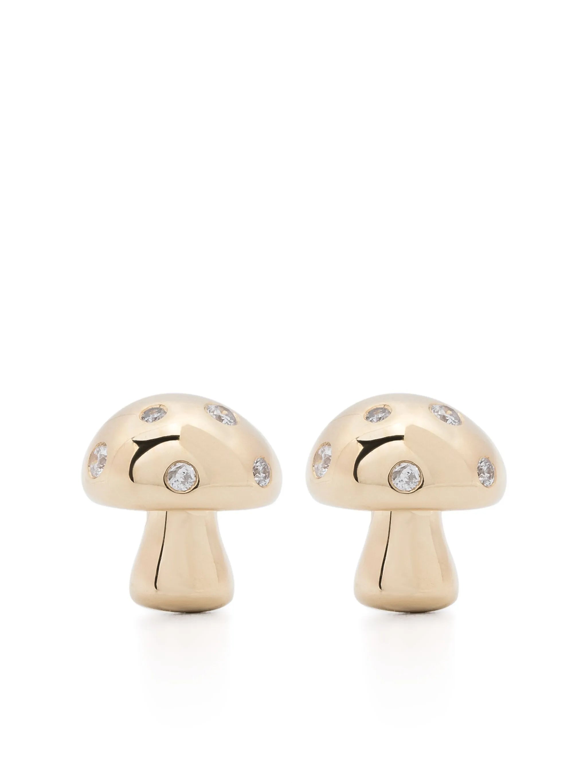 14K yellow gold Enchanted Mushroom diamond stud earrings