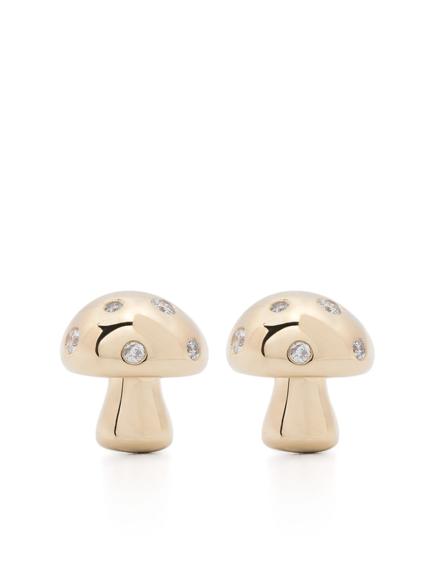 14K yellow gold Enchanted Mushroom diamond stud earrings