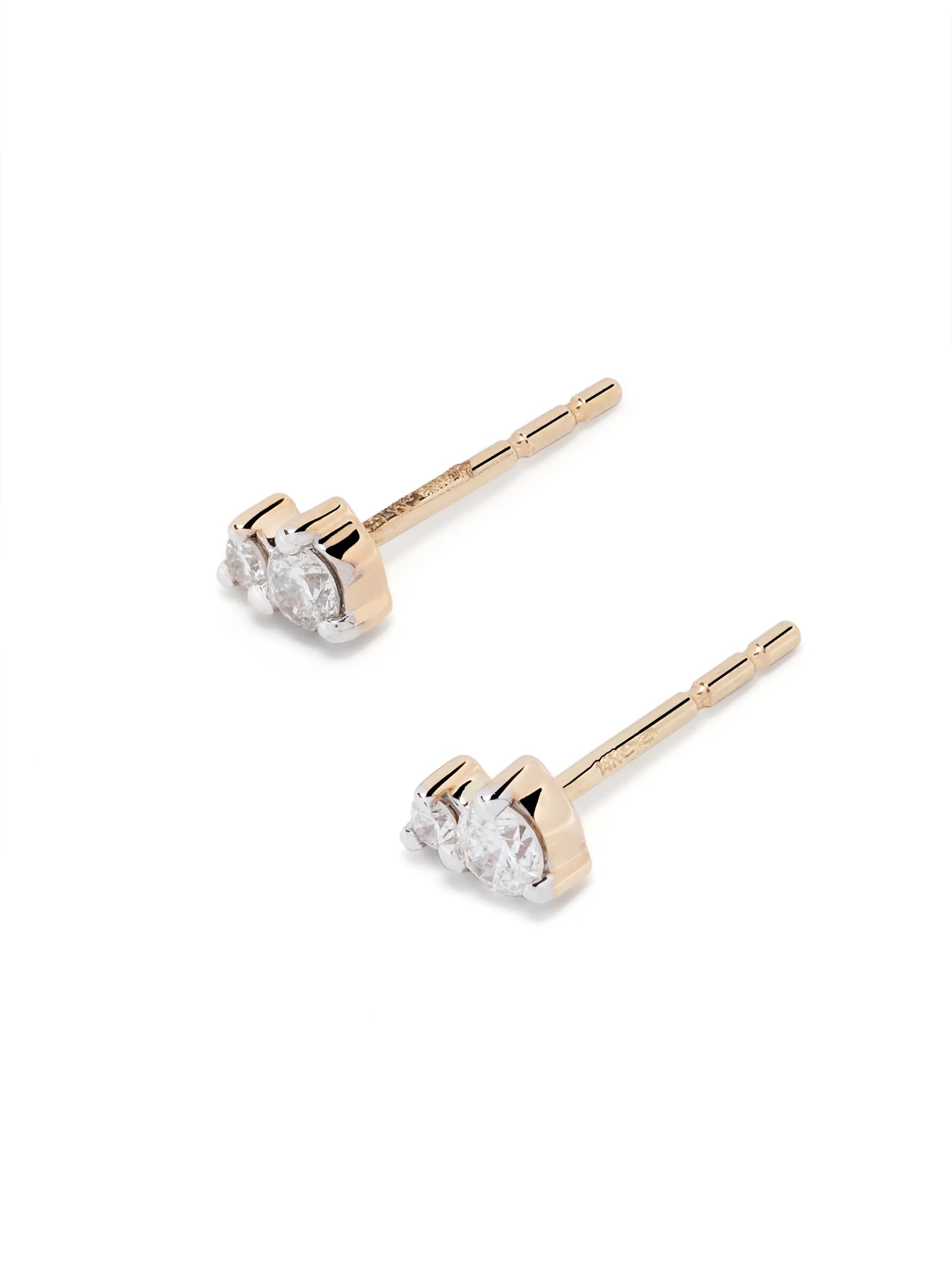 14kt yellow gold diamond amigos post-stud earrings