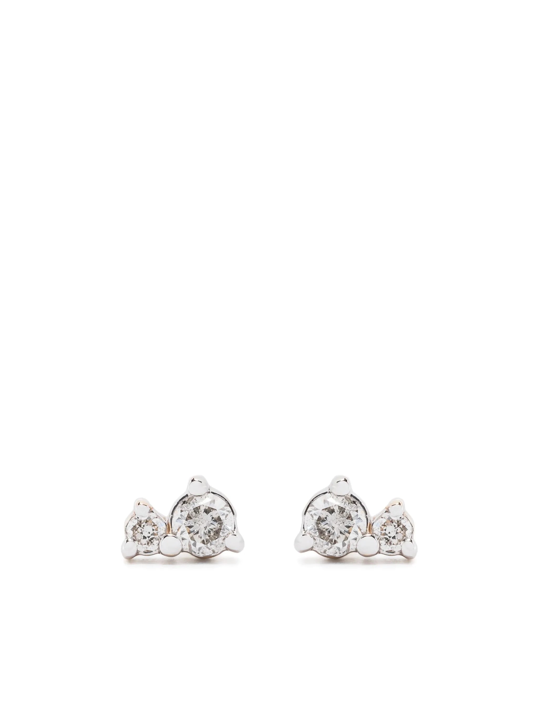 14kt yellow gold diamond amigos post-stud earrings