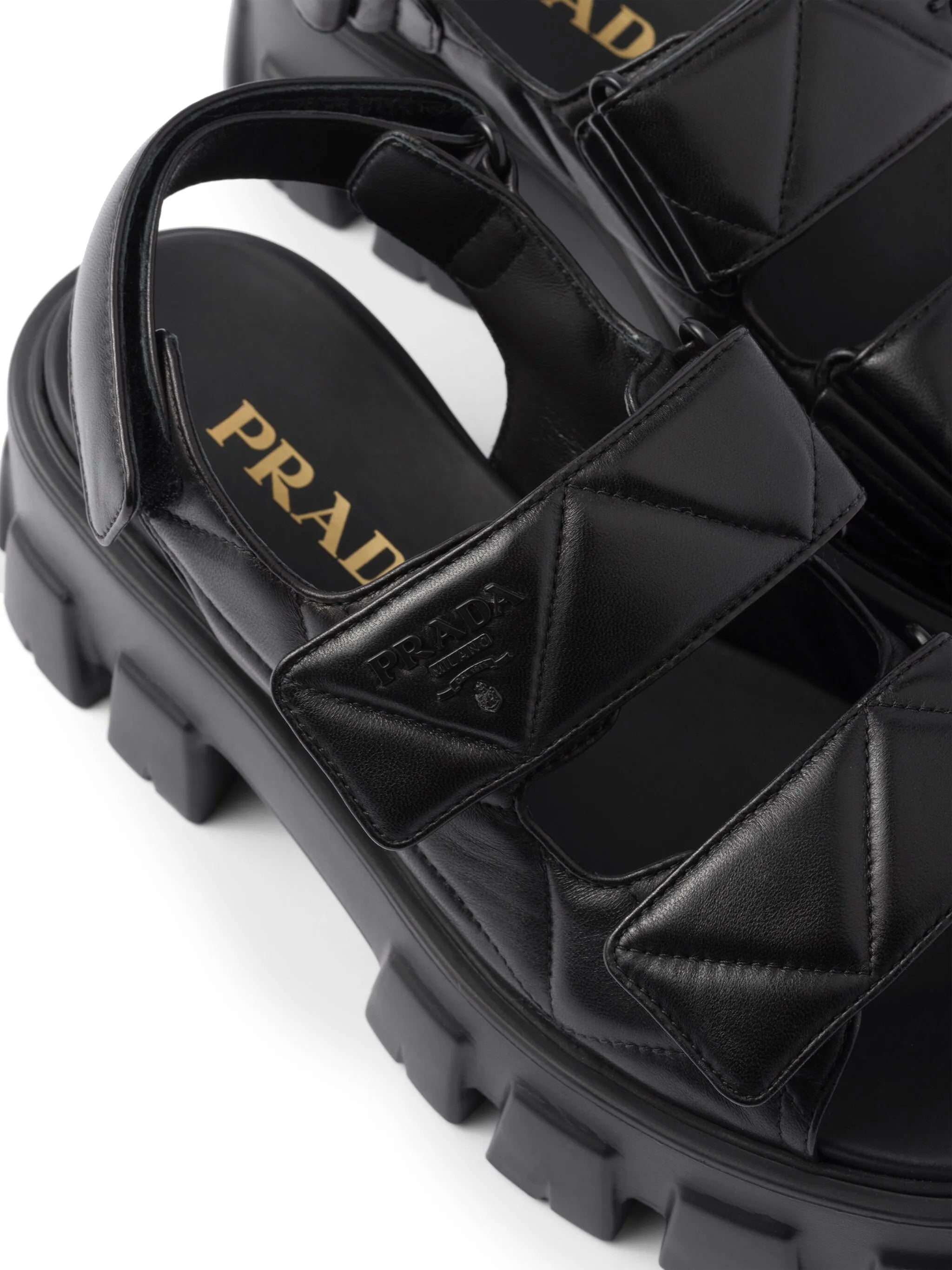 Monolith quilted leather sandals