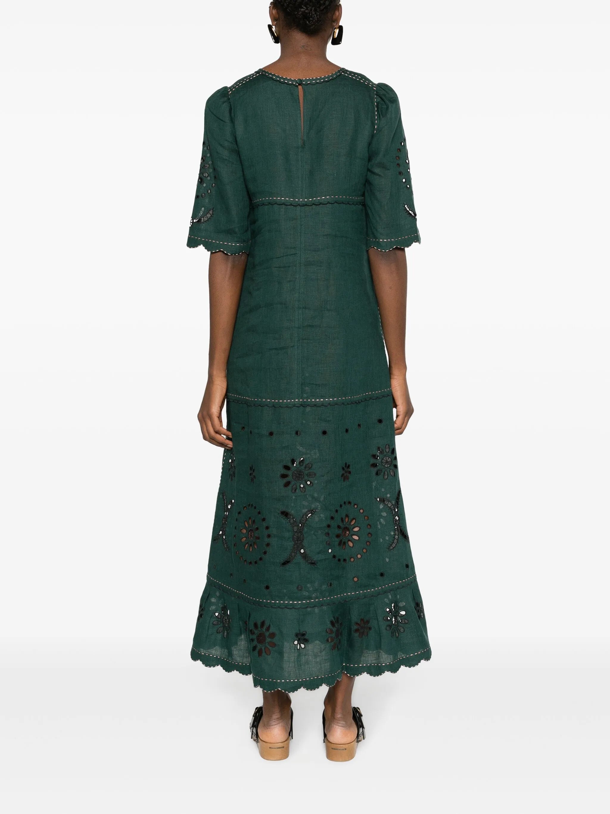 Dalida scallop-detailed maxi dress