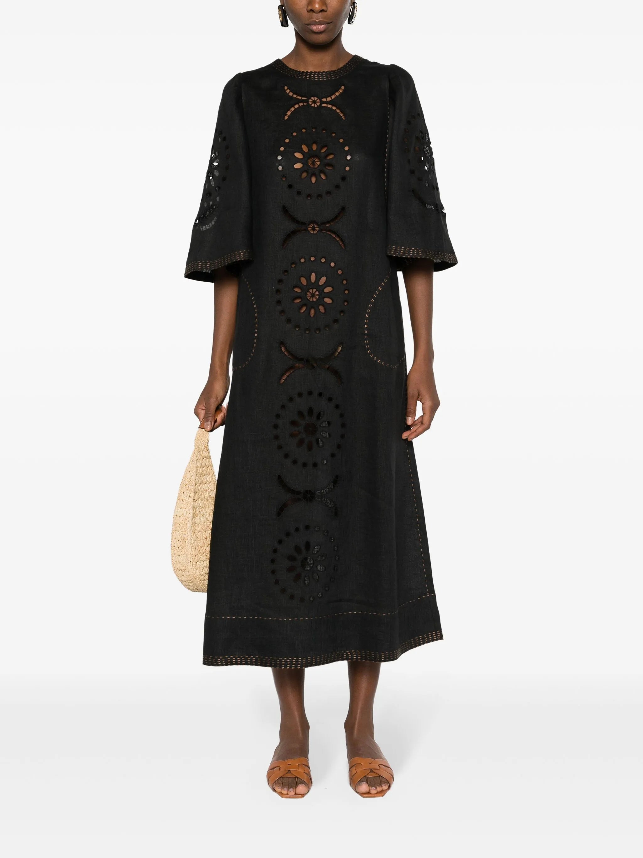 Dalida scallop-detailed maxi dress