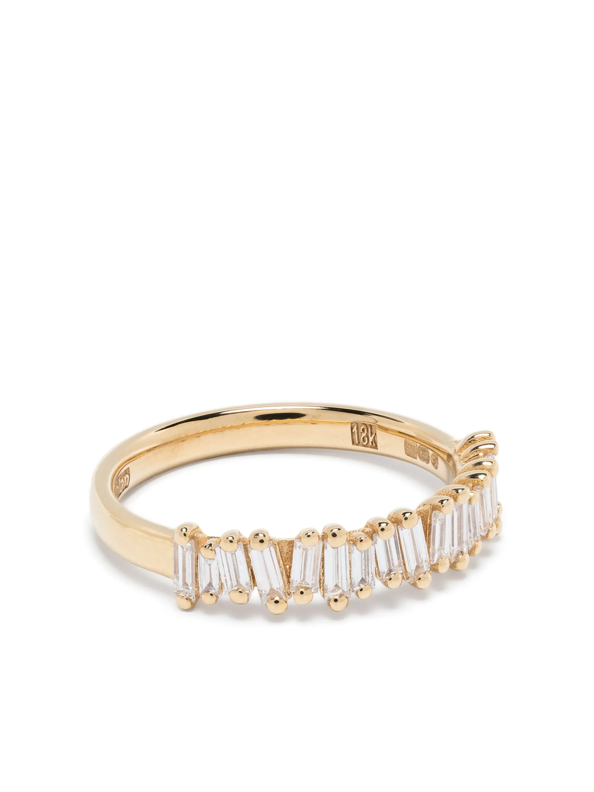 18kt yellow gold Classic diamond stacker ring