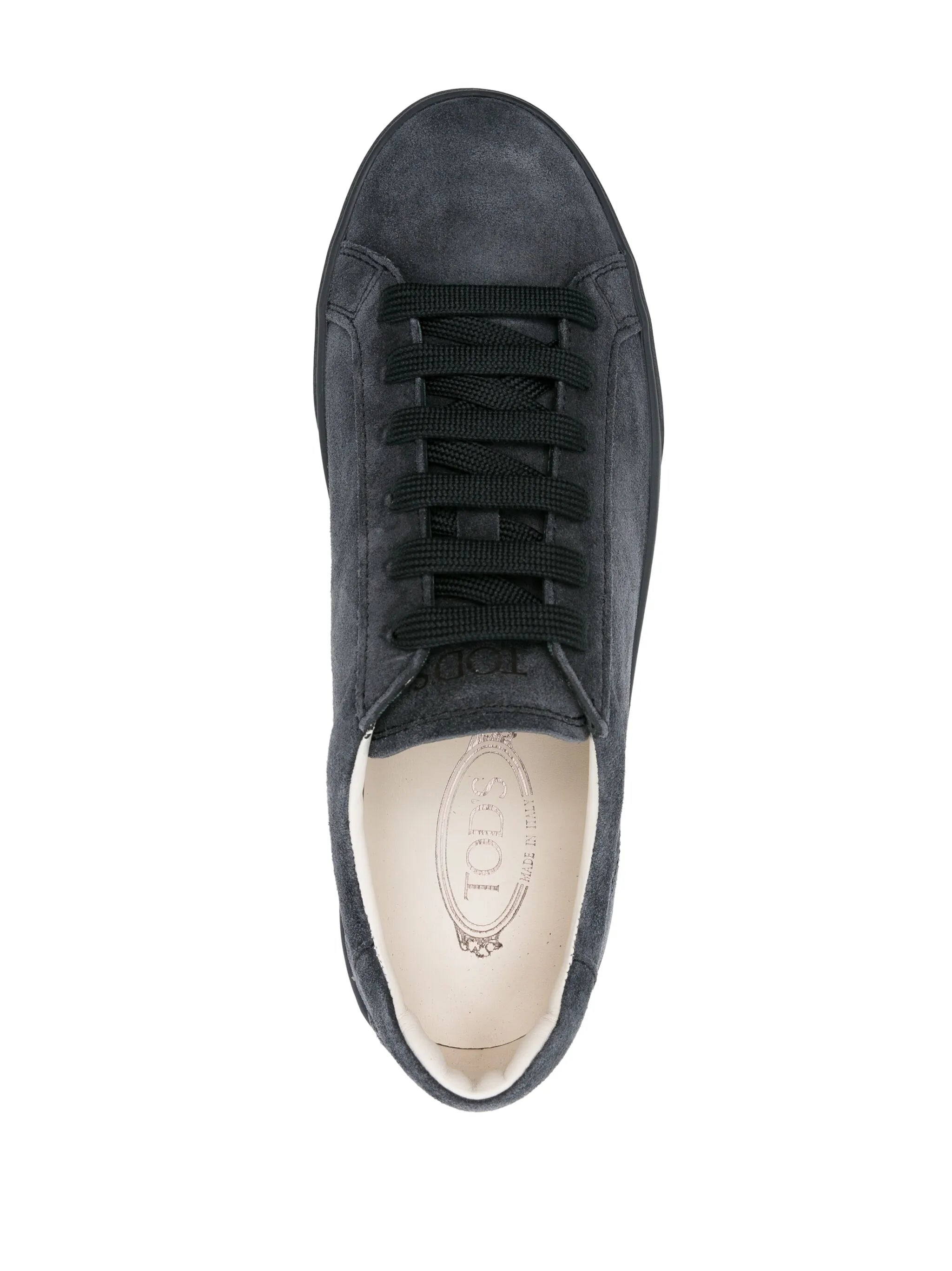 logo-embossed suede sneakers
