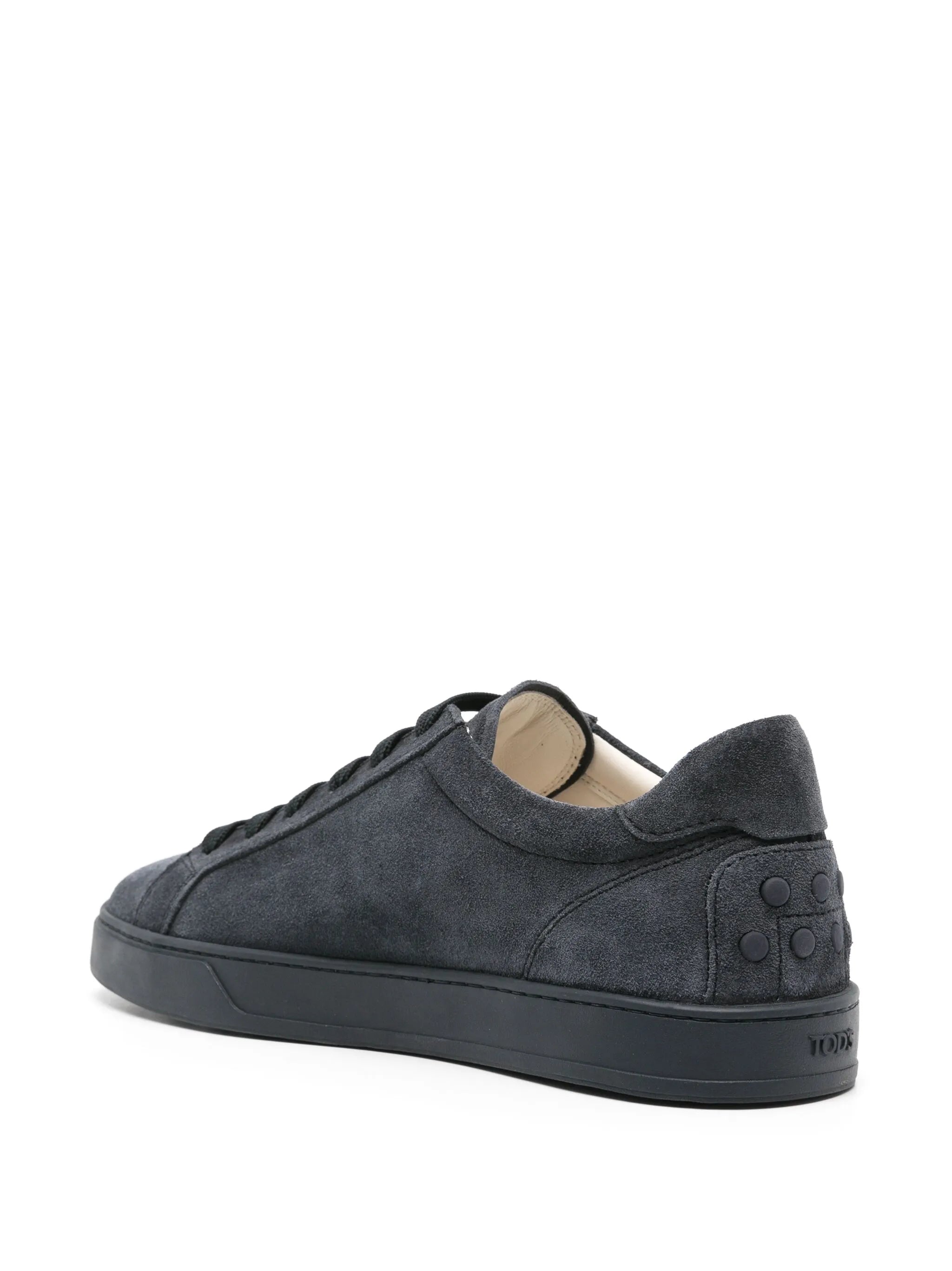 logo-embossed suede sneakers
