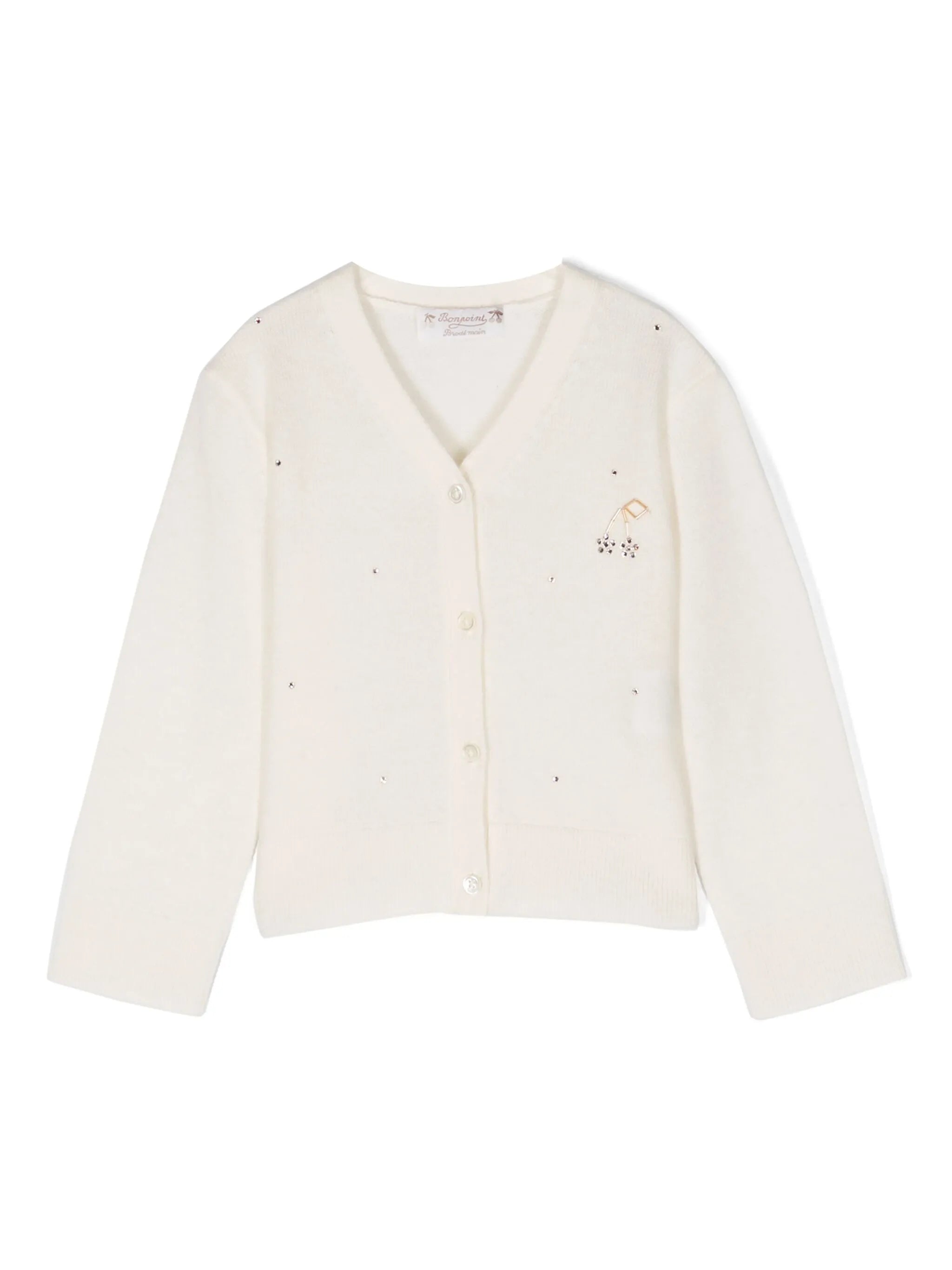 rhinestone-embellished cashmere cardigan