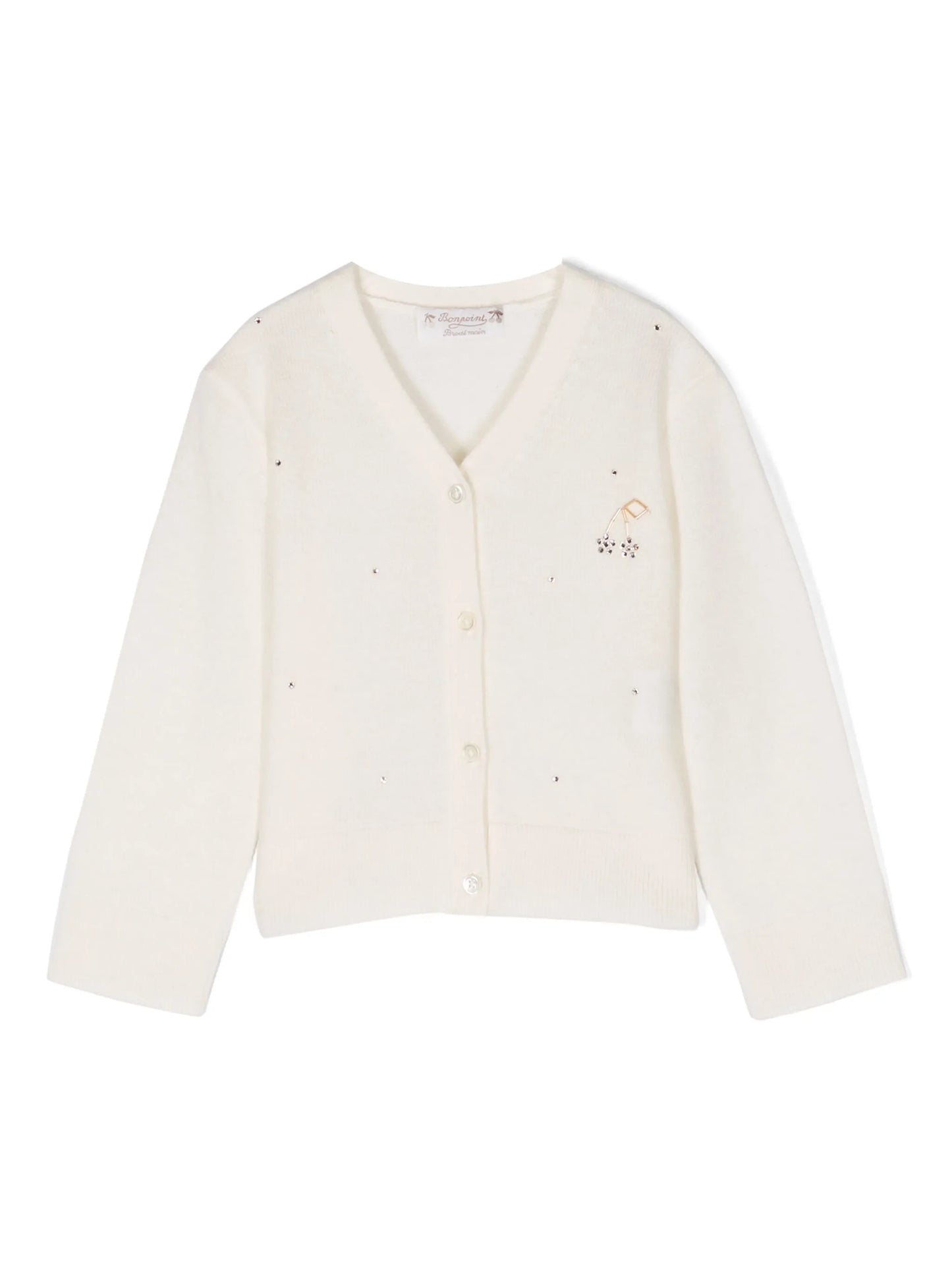 rhinestone-embellished cashmere cardigan