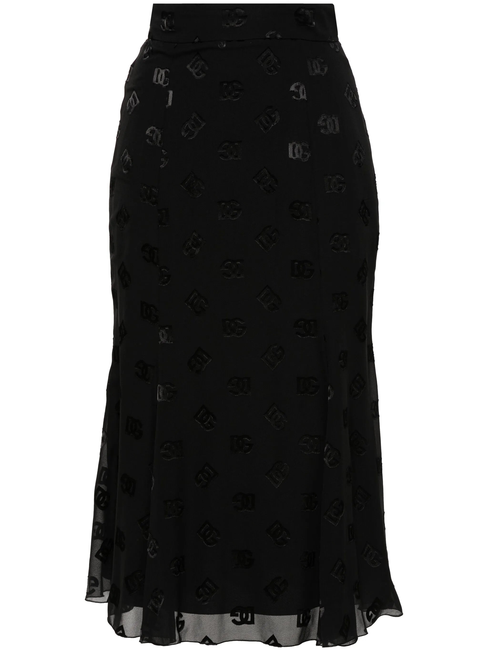 devoré godet midi skirt