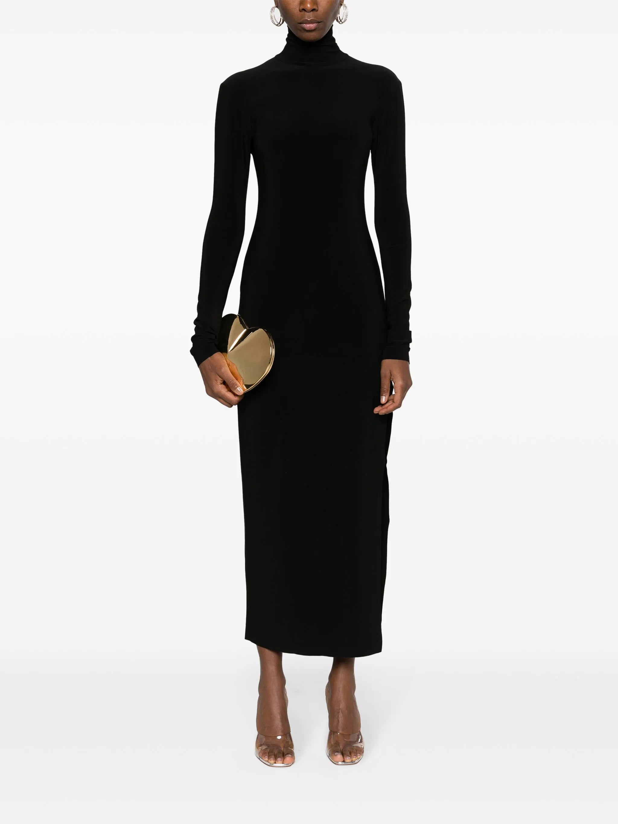 side-slit stretch-jersey maxi dress