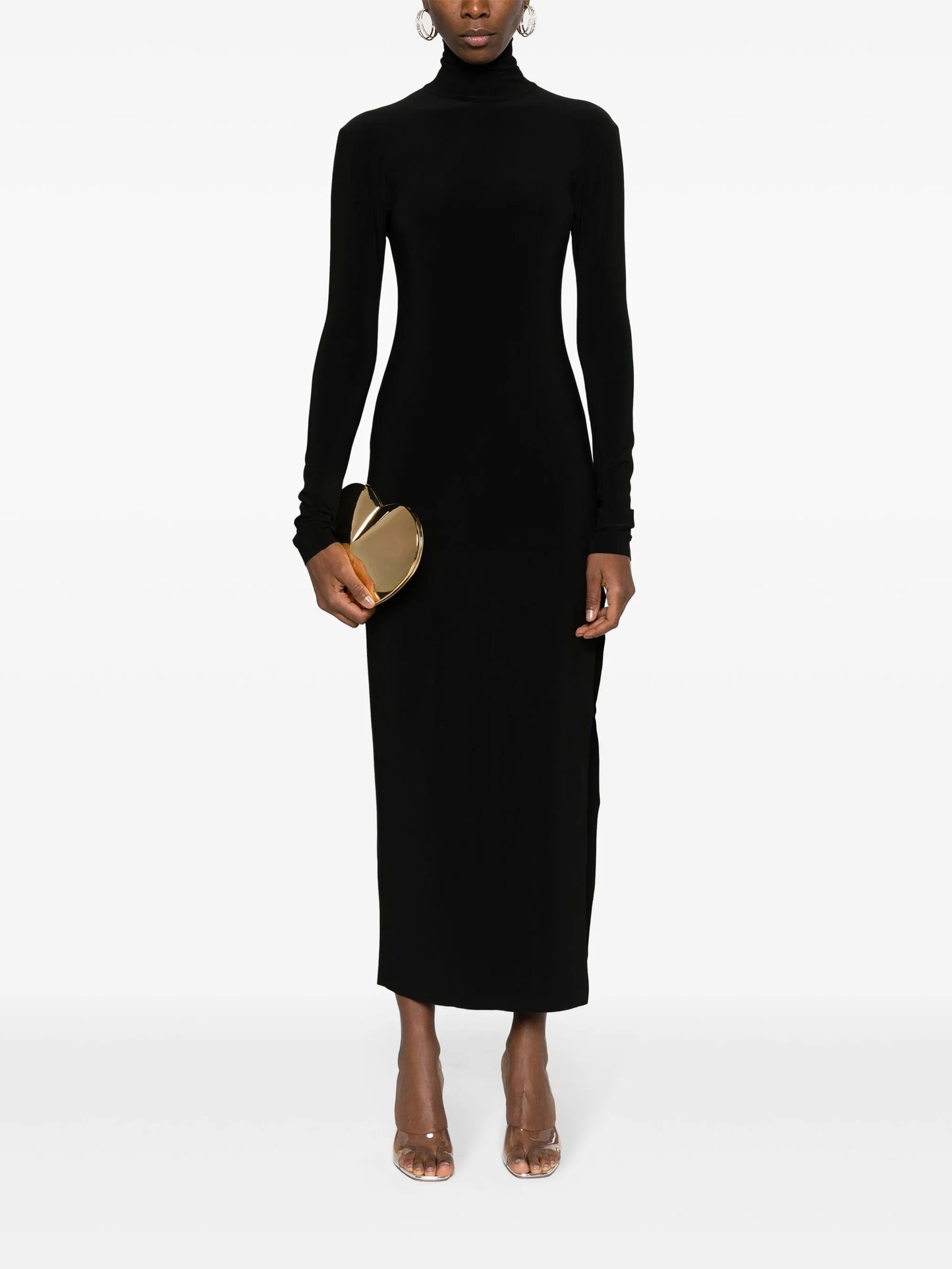 side-slit stretch-jersey maxi dress