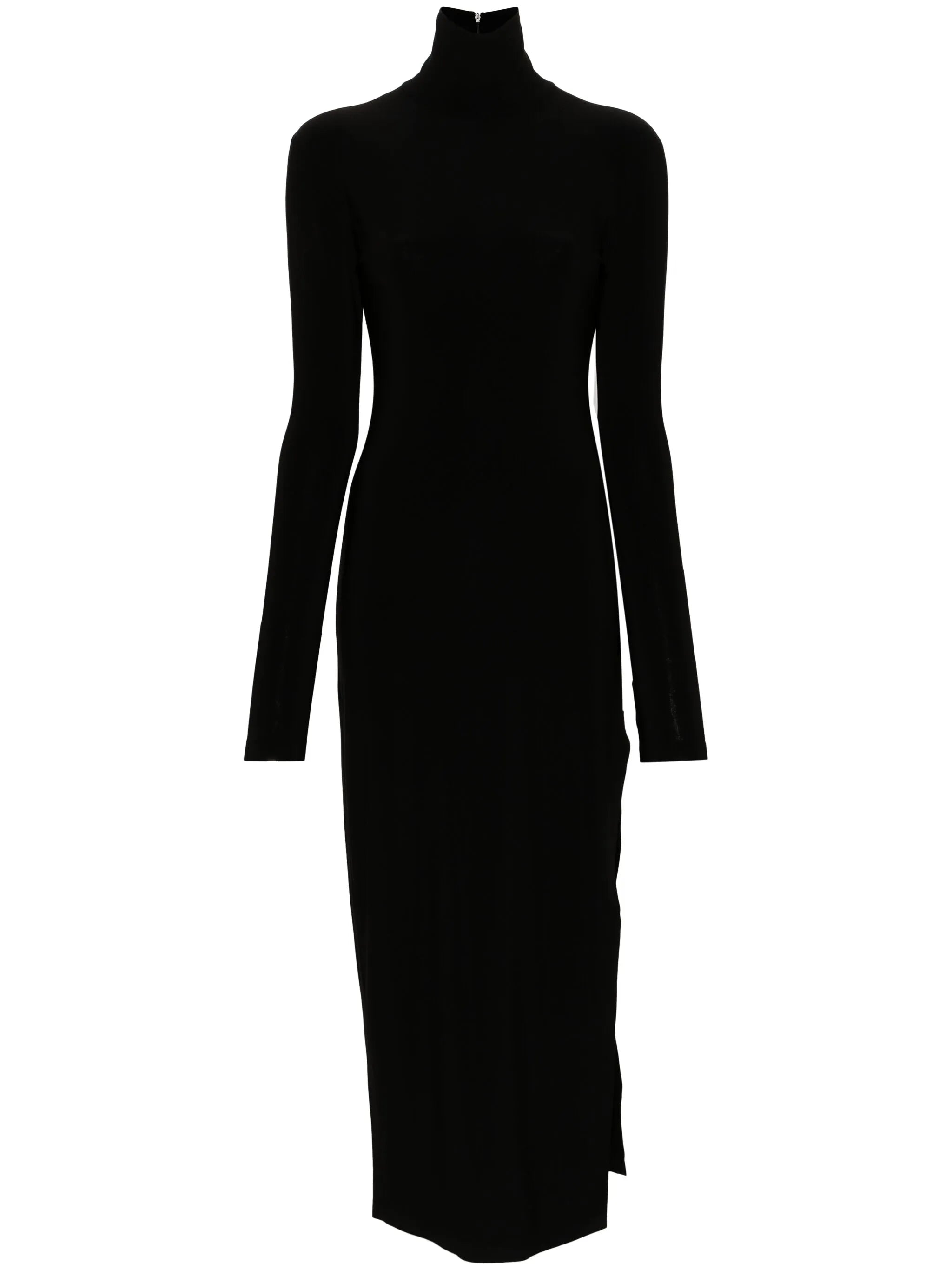 side-slit stretch-jersey maxi dress