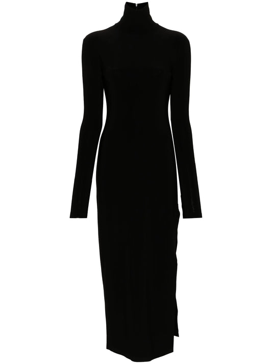 side-slit stretch-jersey maxi dress