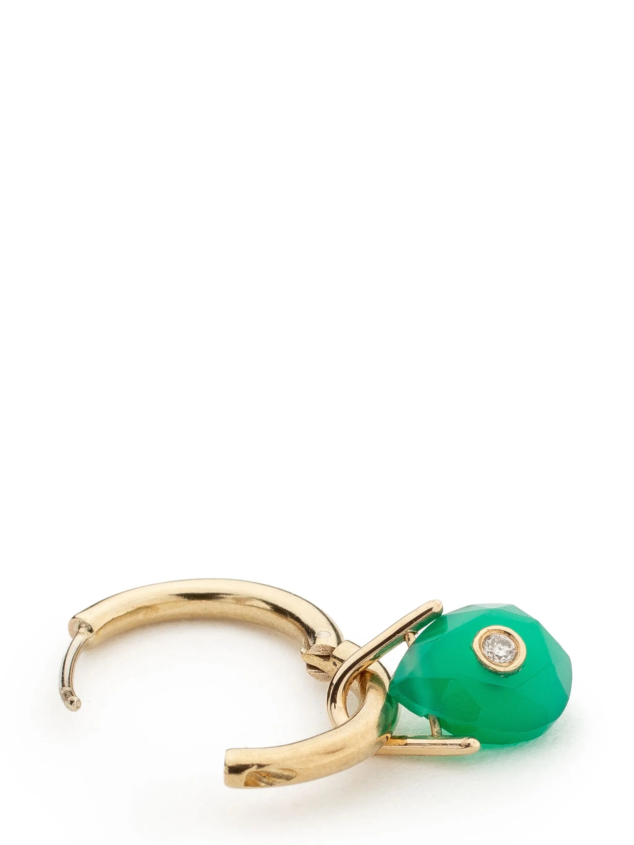 9kt yellow gold Orso green onyx earring