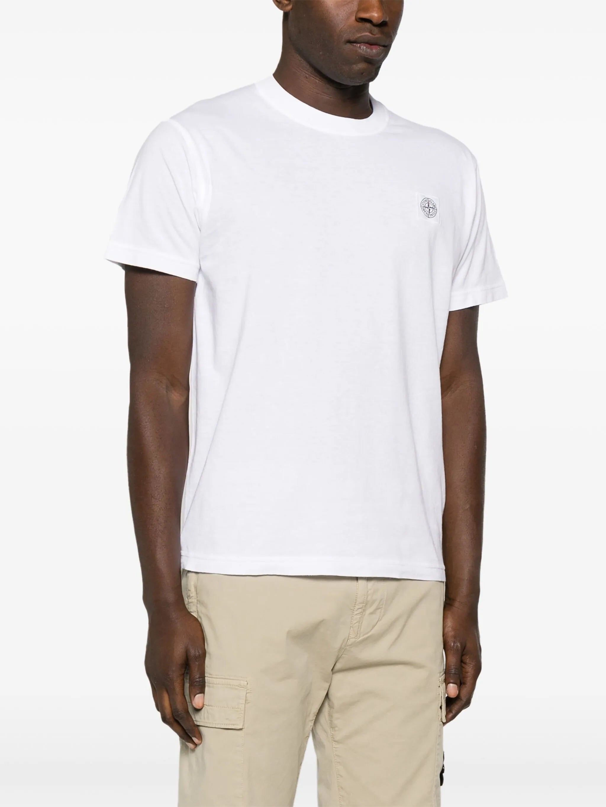 Compass-appliqué cotton T-shirt