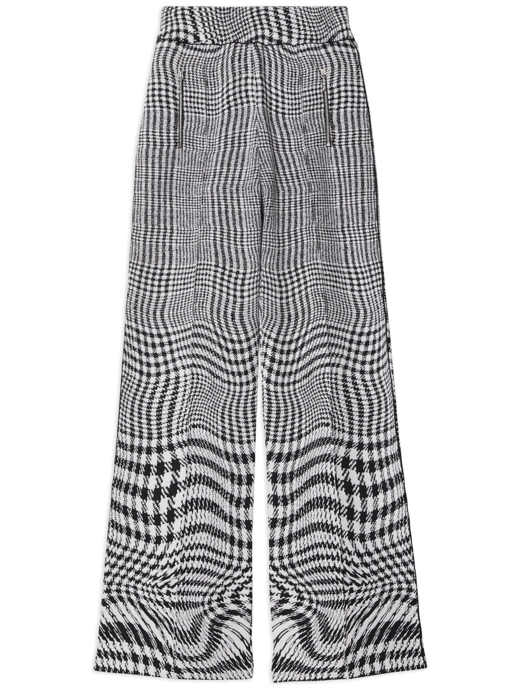 warped houndstooth jacquard trousers