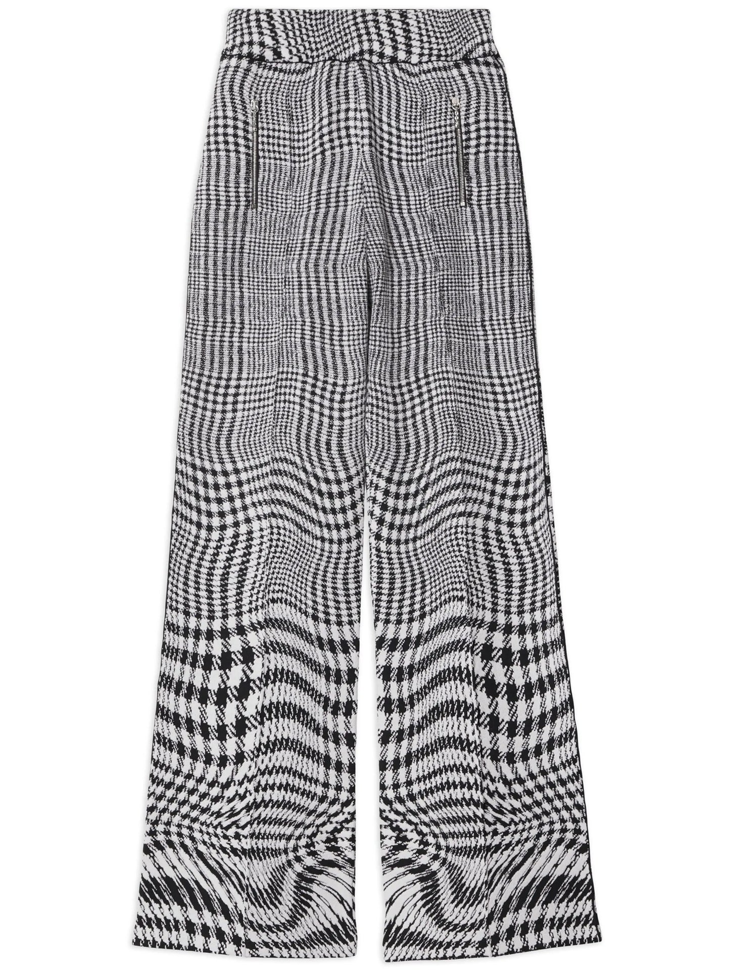 warped houndstooth jacquard trousers