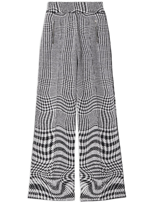 warped houndstooth jacquard trousers