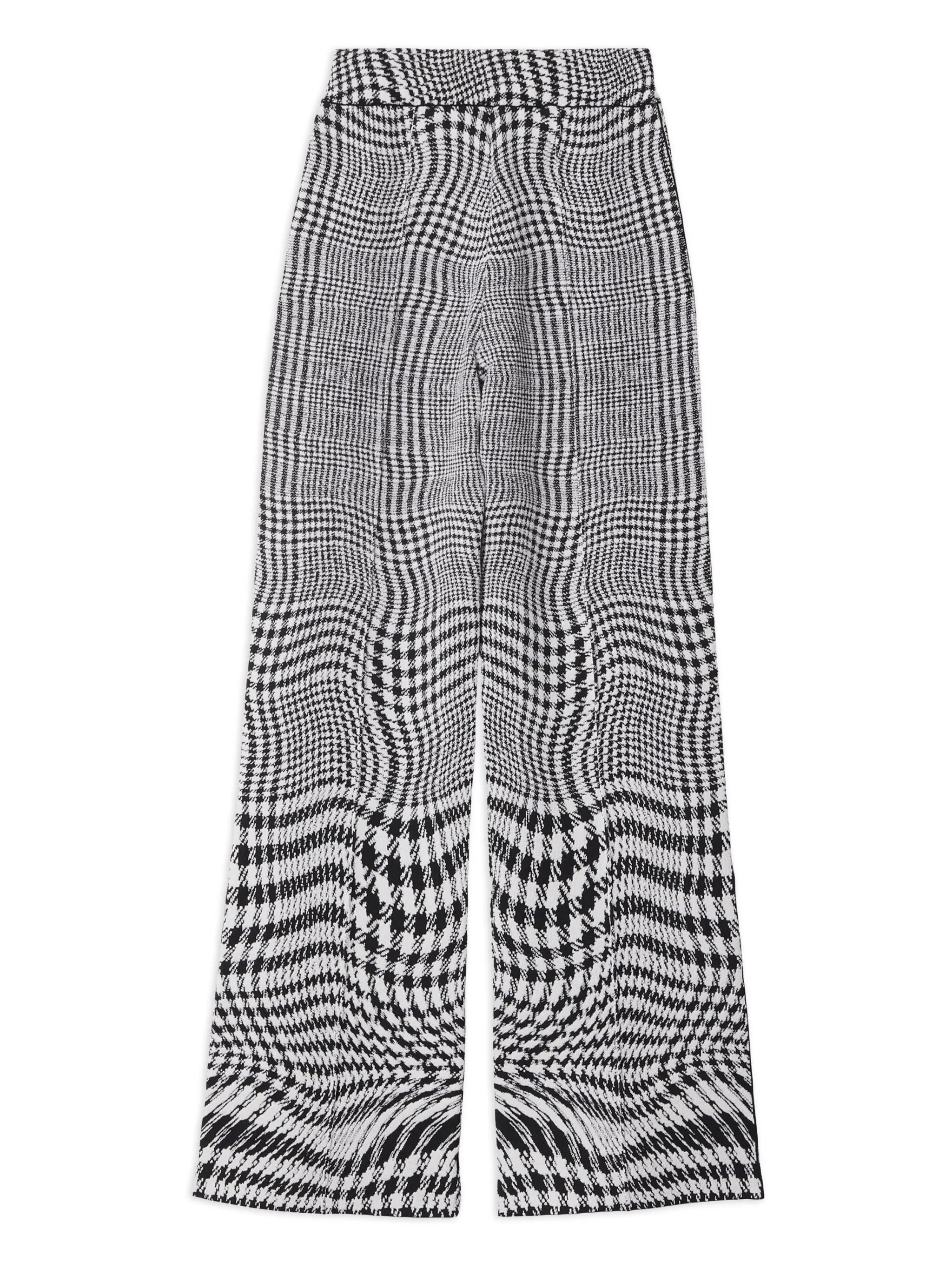 warped houndstooth jacquard trousers