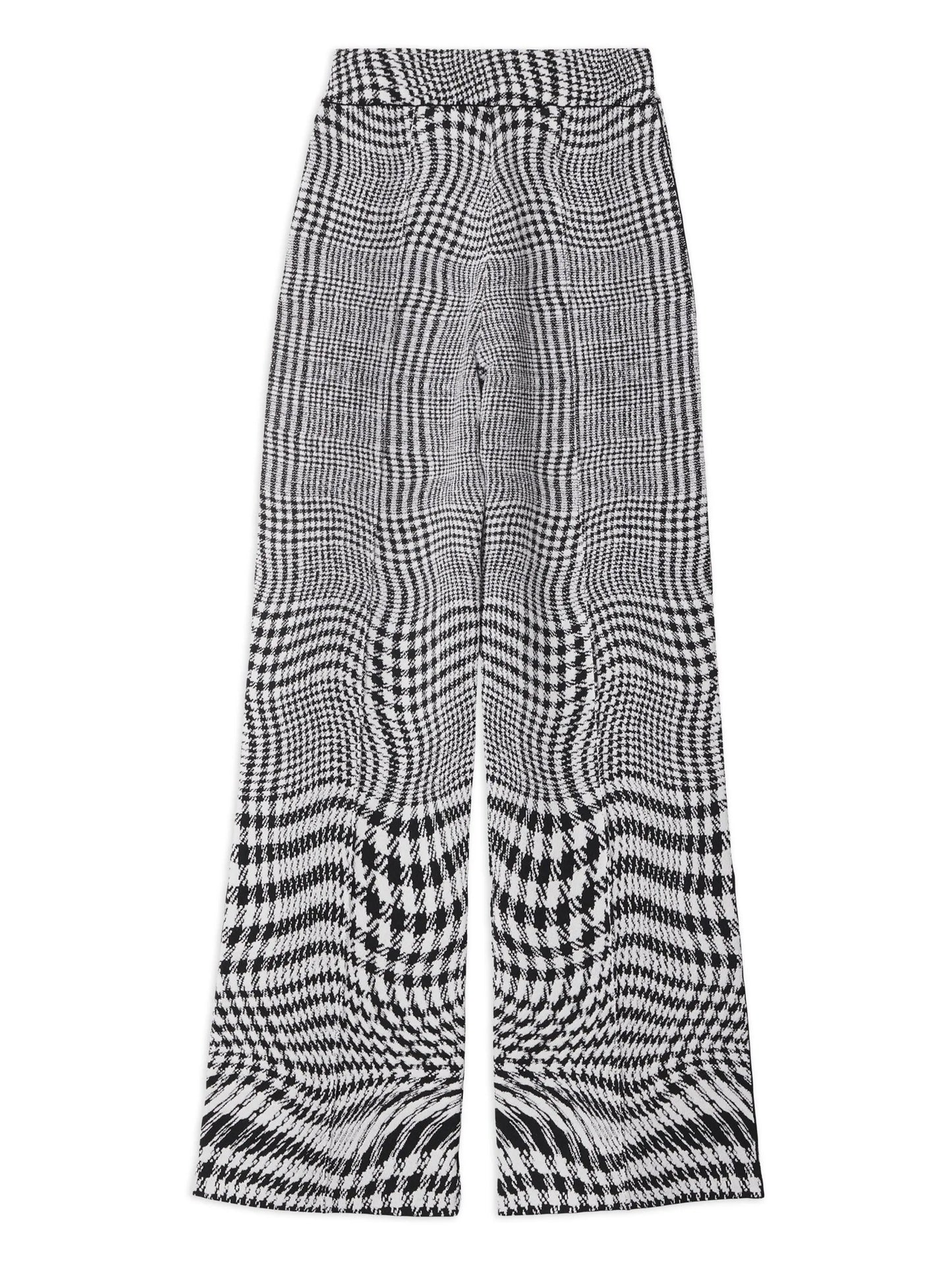 warped houndstooth jacquard trousers