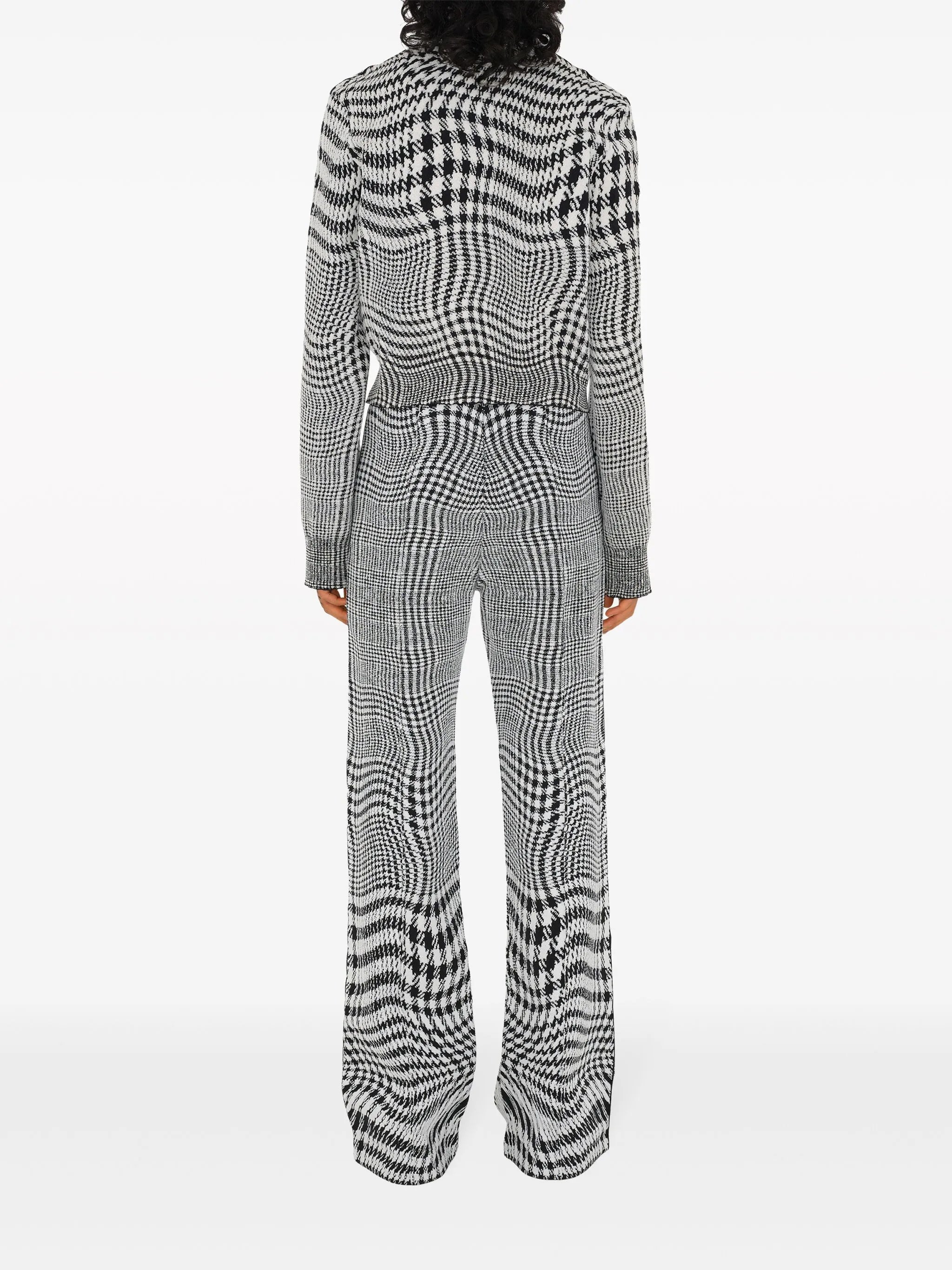 warped houndstooth jacquard trousers