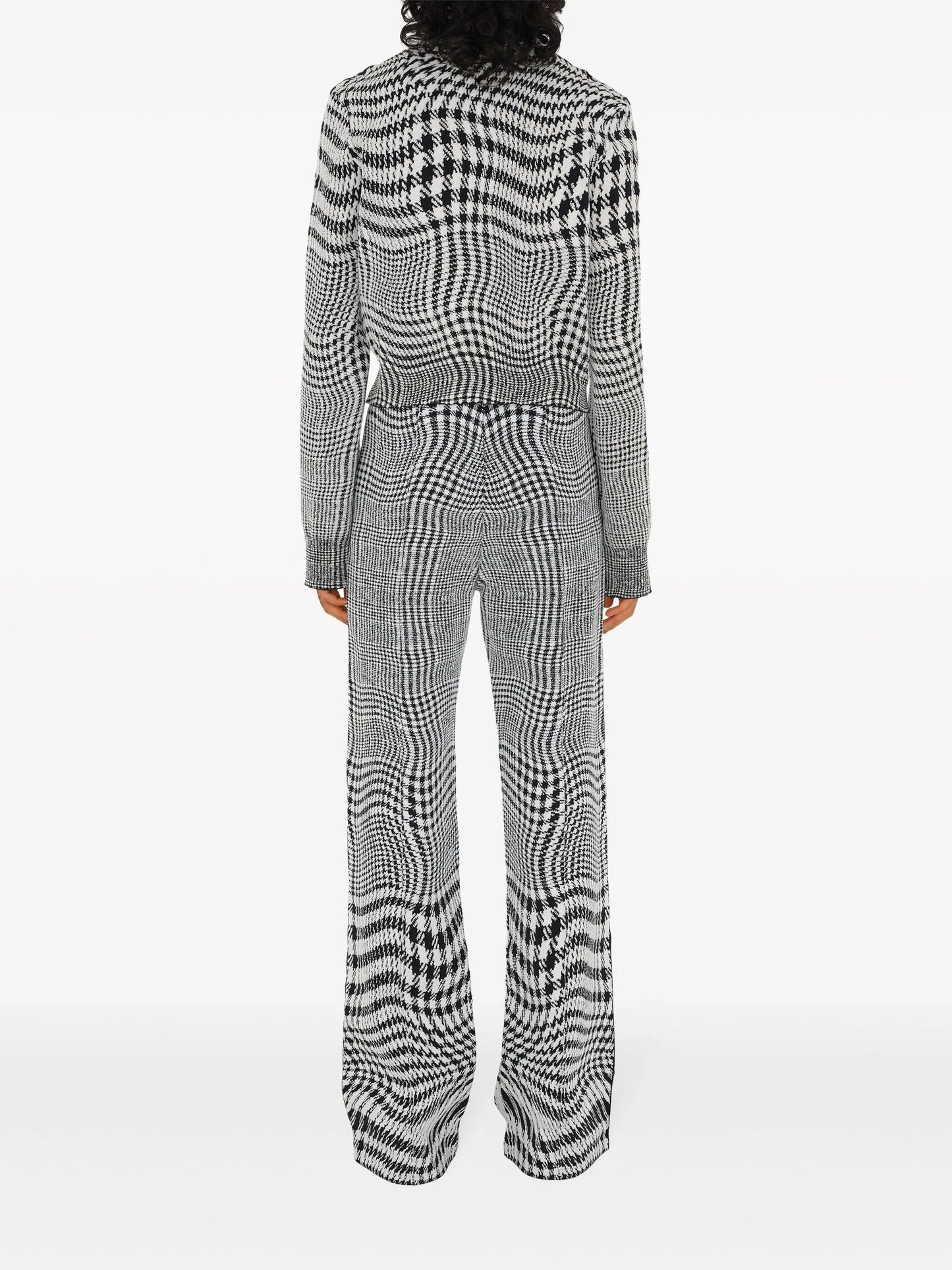 warped houndstooth jacquard trousers