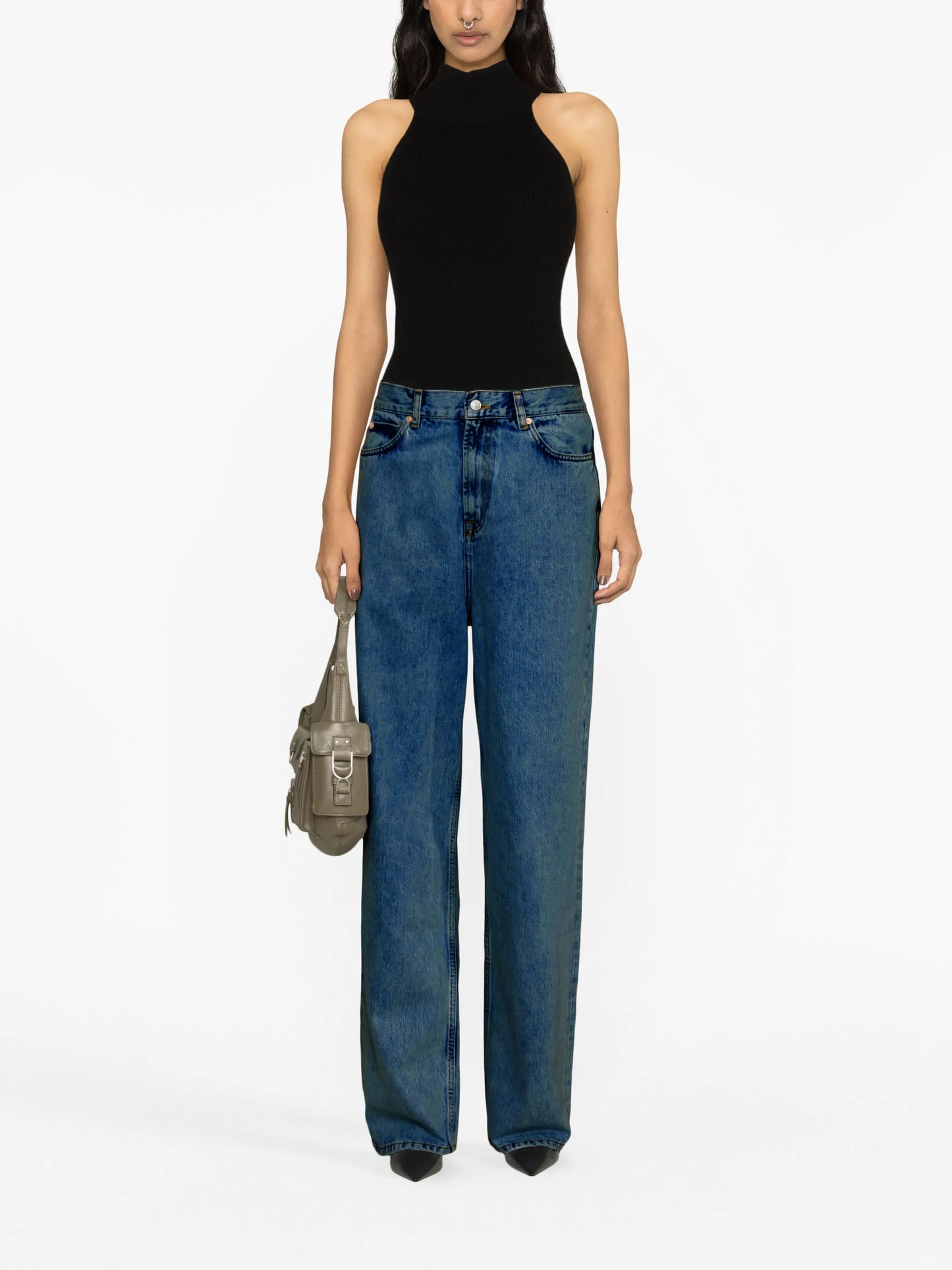 low-rise straight-leg jeans
