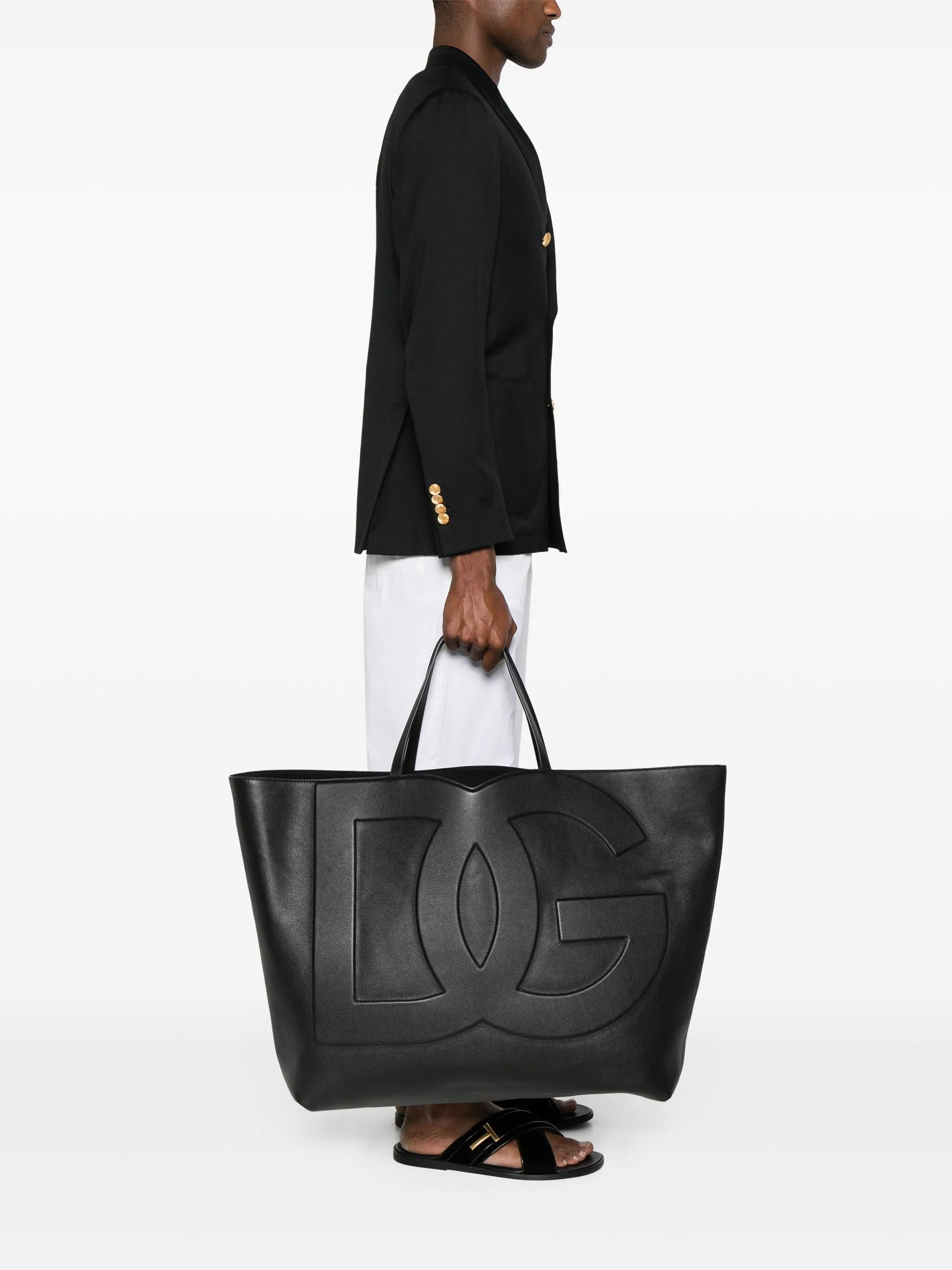 DG Logo leather tote bag