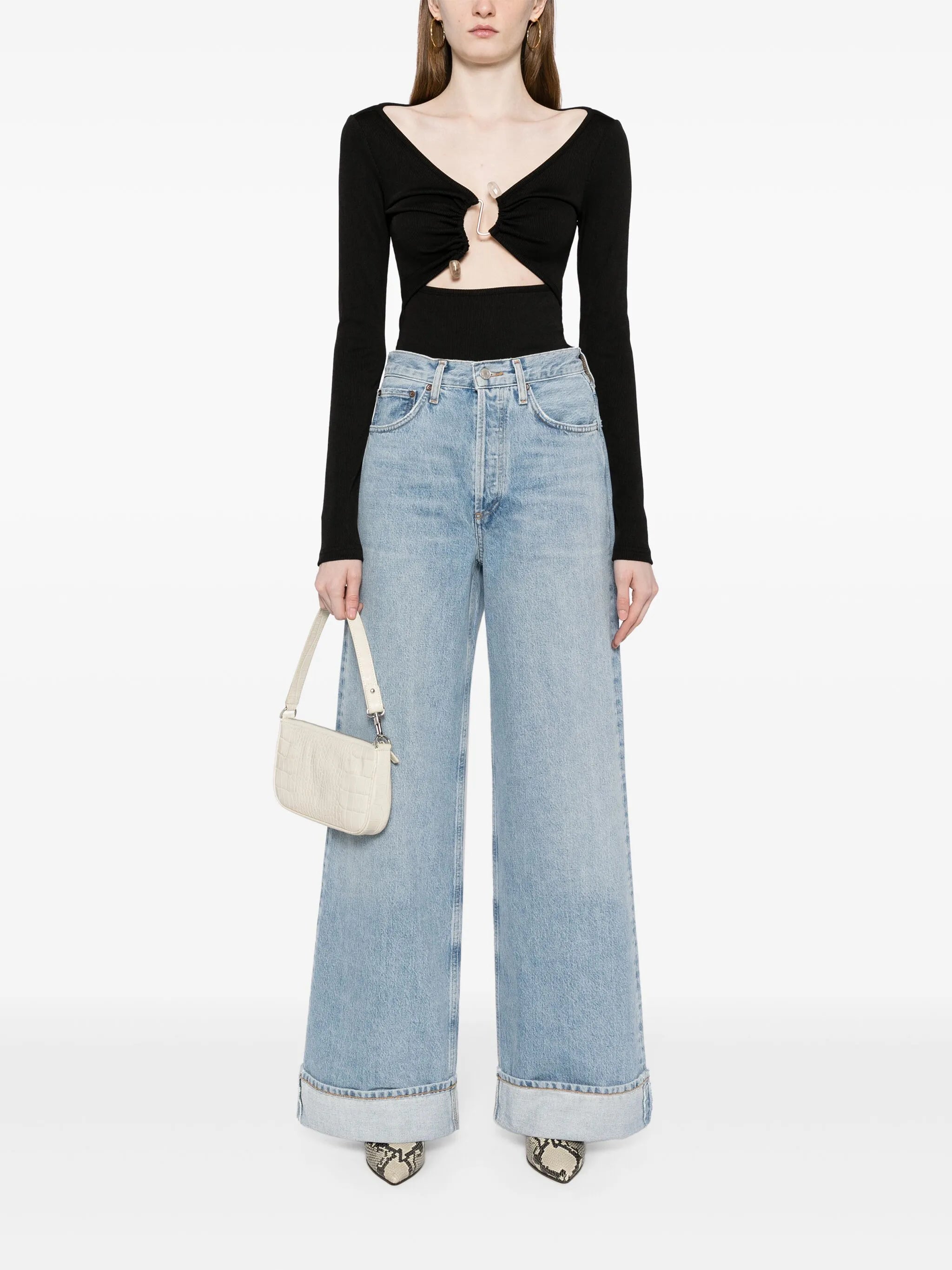Dame high-rise wide-leg jeans