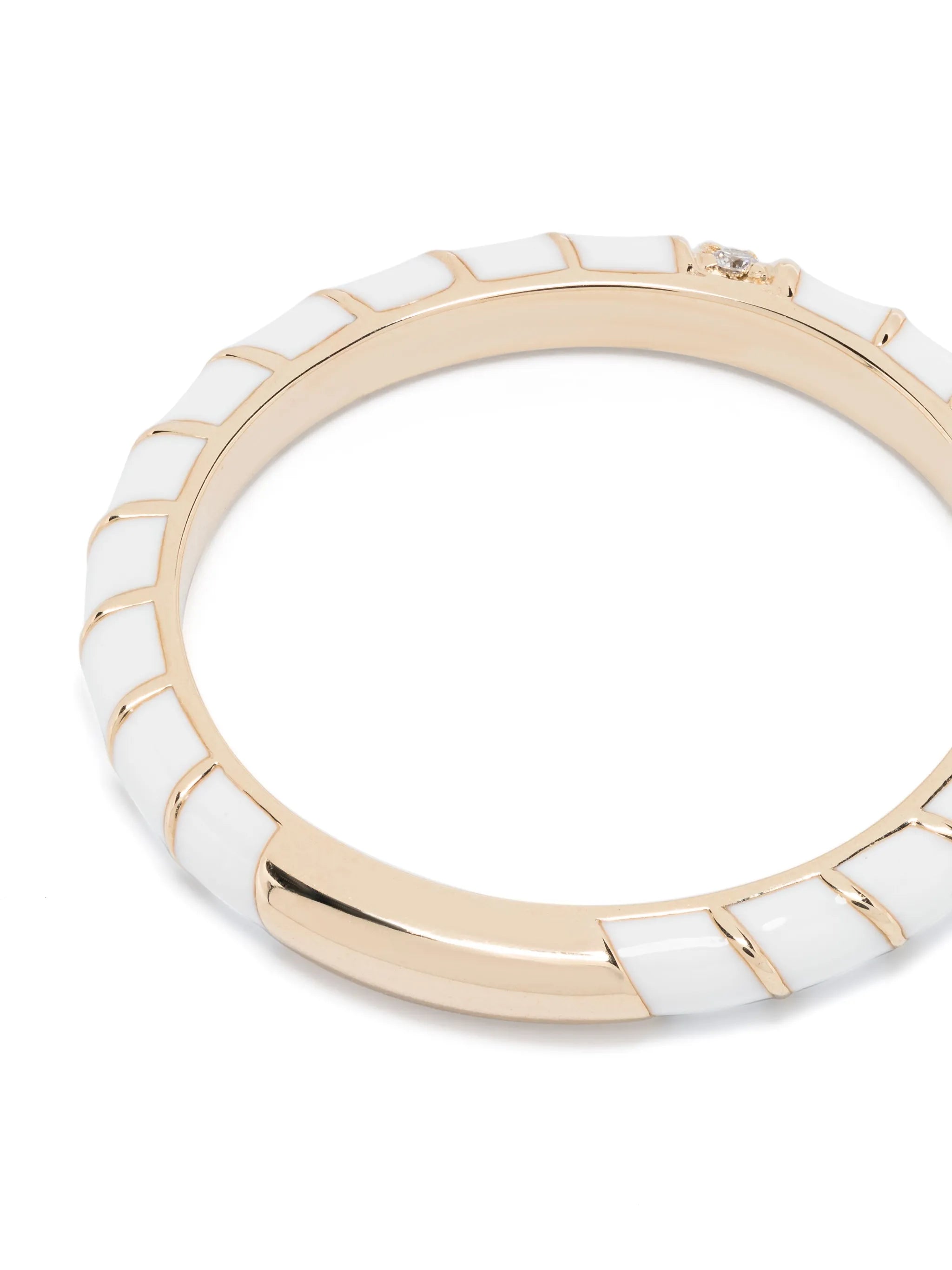 9kt yellow gold Alliance Torsade Email diamond band ring