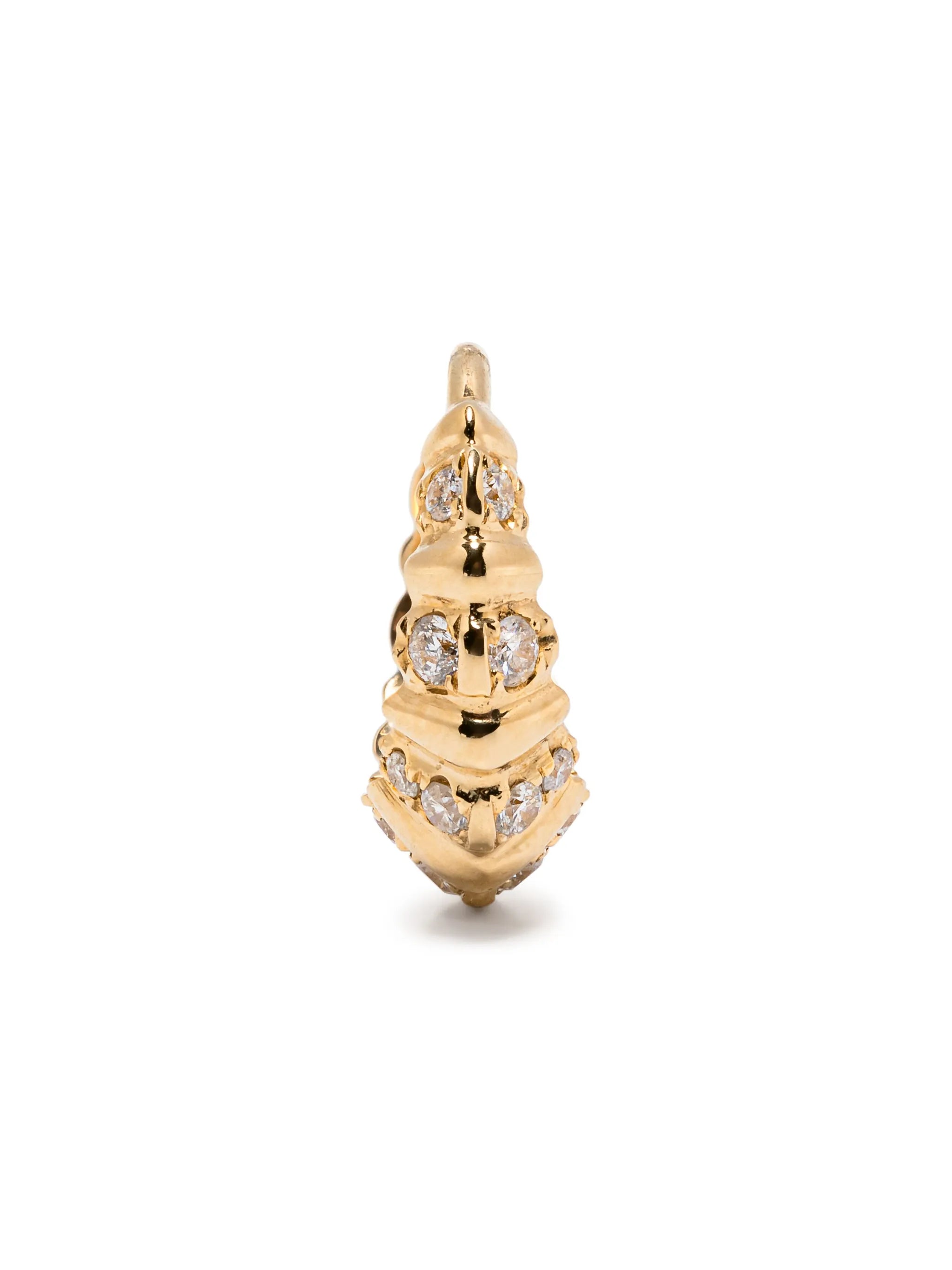 18kt yellow gold mini Crescent diamond single earring