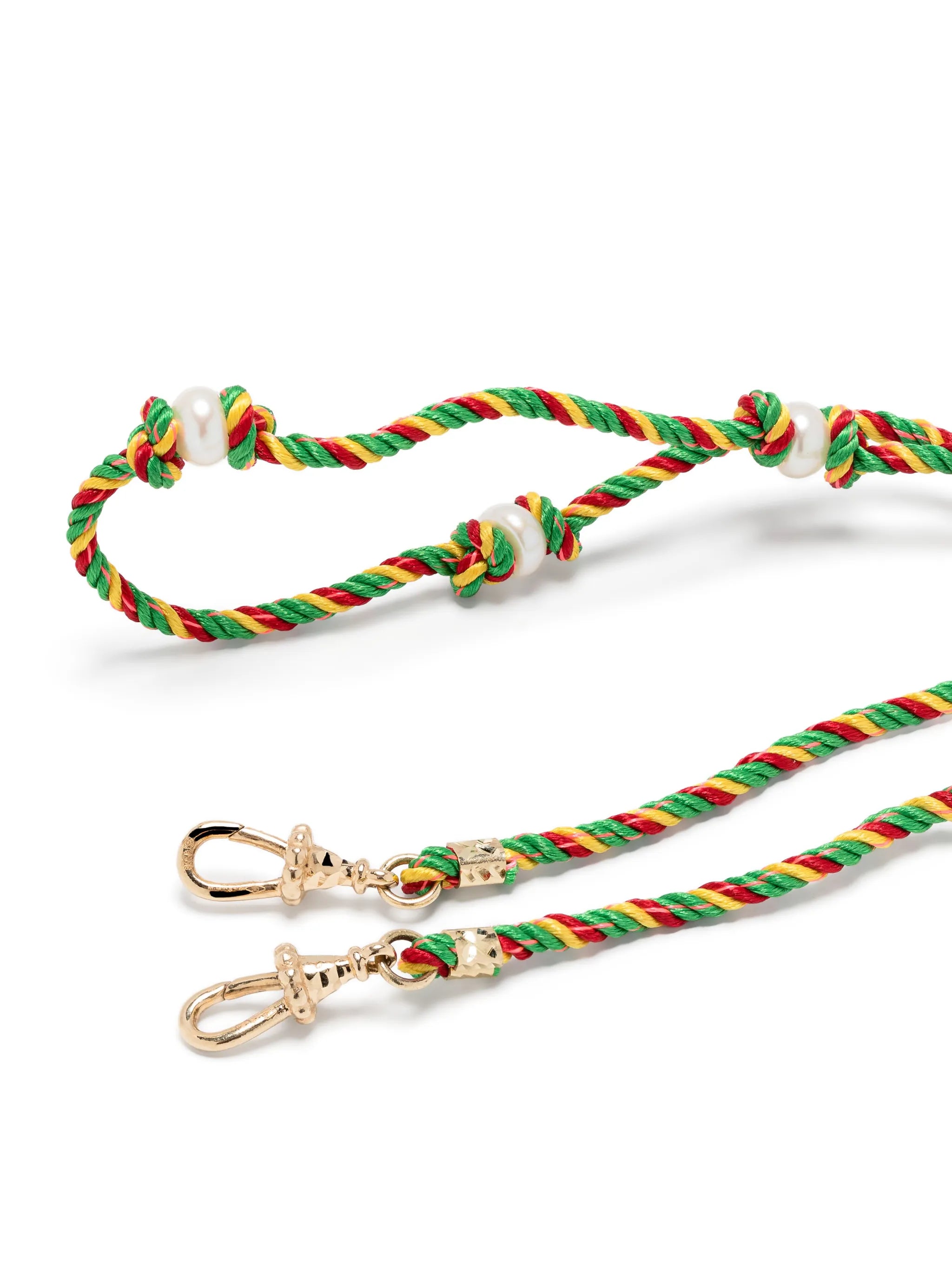 14kt yellow gold Mauli Silky Rasta braided necklace