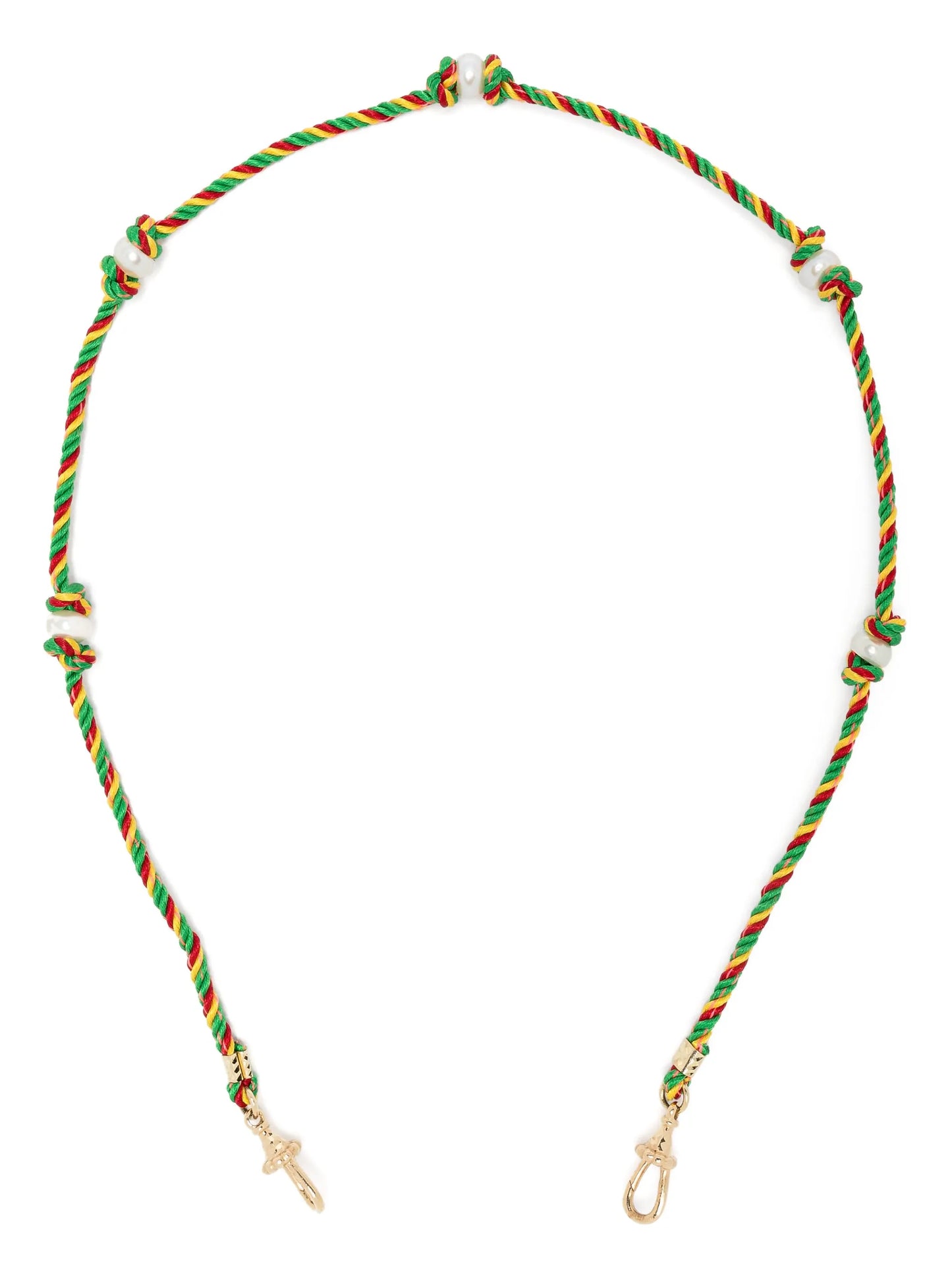 14kt yellow gold Mauli Silky Rasta braided necklace