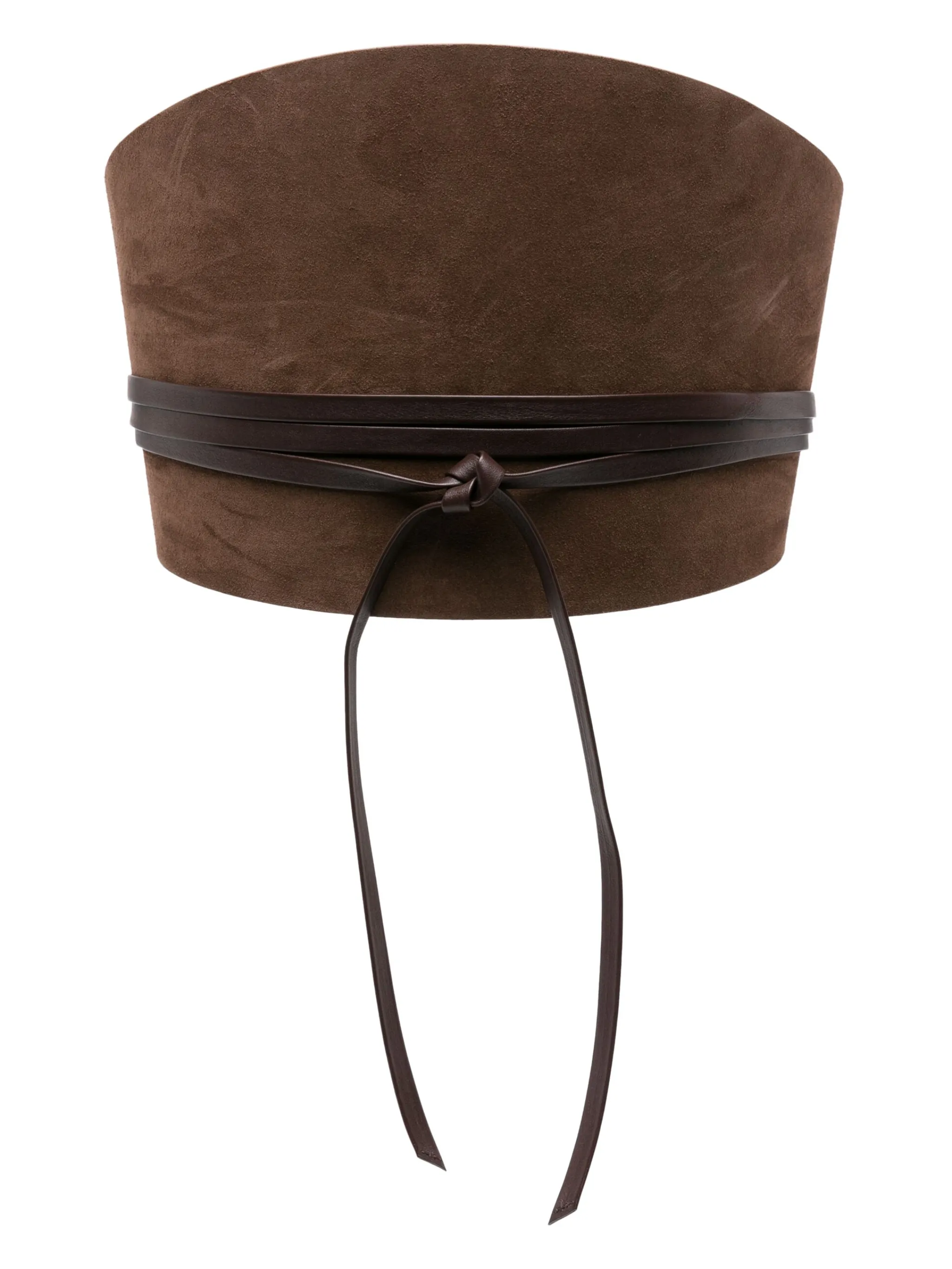 Undone corset chocolate suede belt