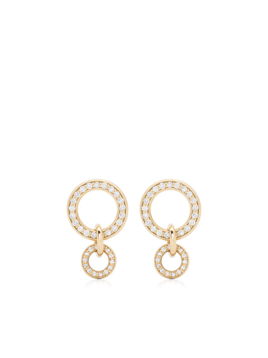 18kt yellow gold Canis YG diamond hoop earrings