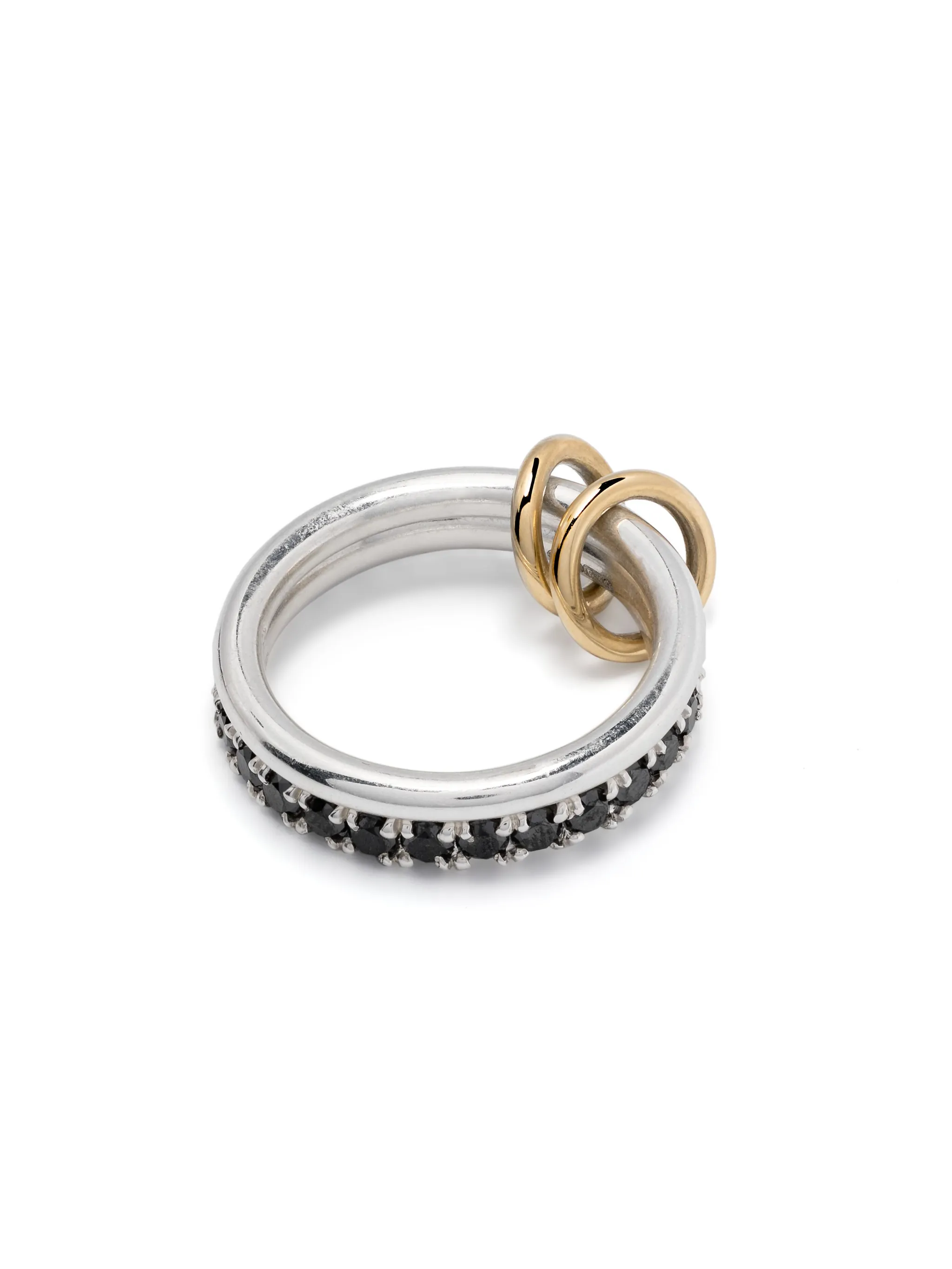 18kt yellow gold Enzo SG Noir diamond linked rings