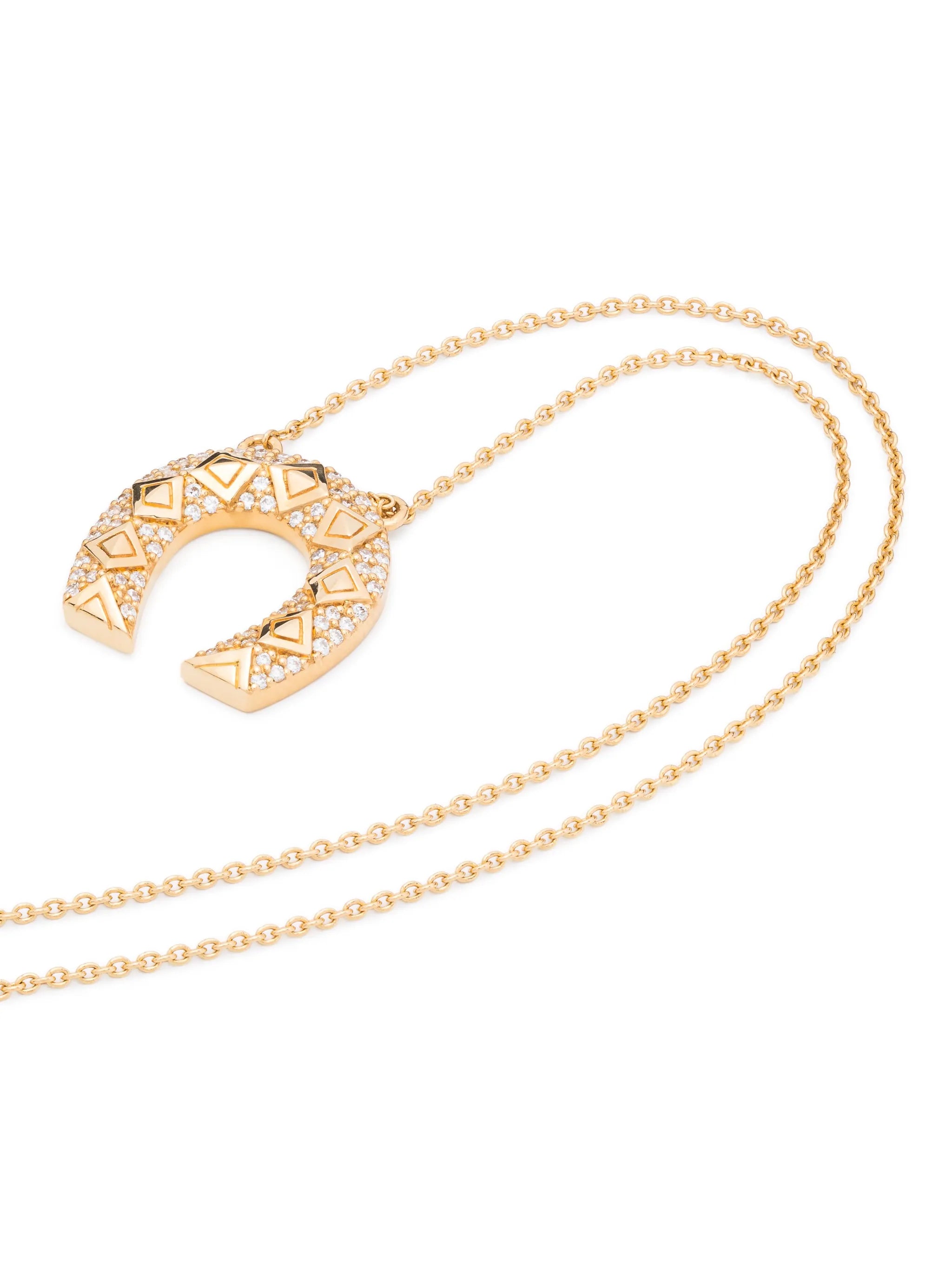 18kt yellow gold Mini Horseshoe pendant necklace
