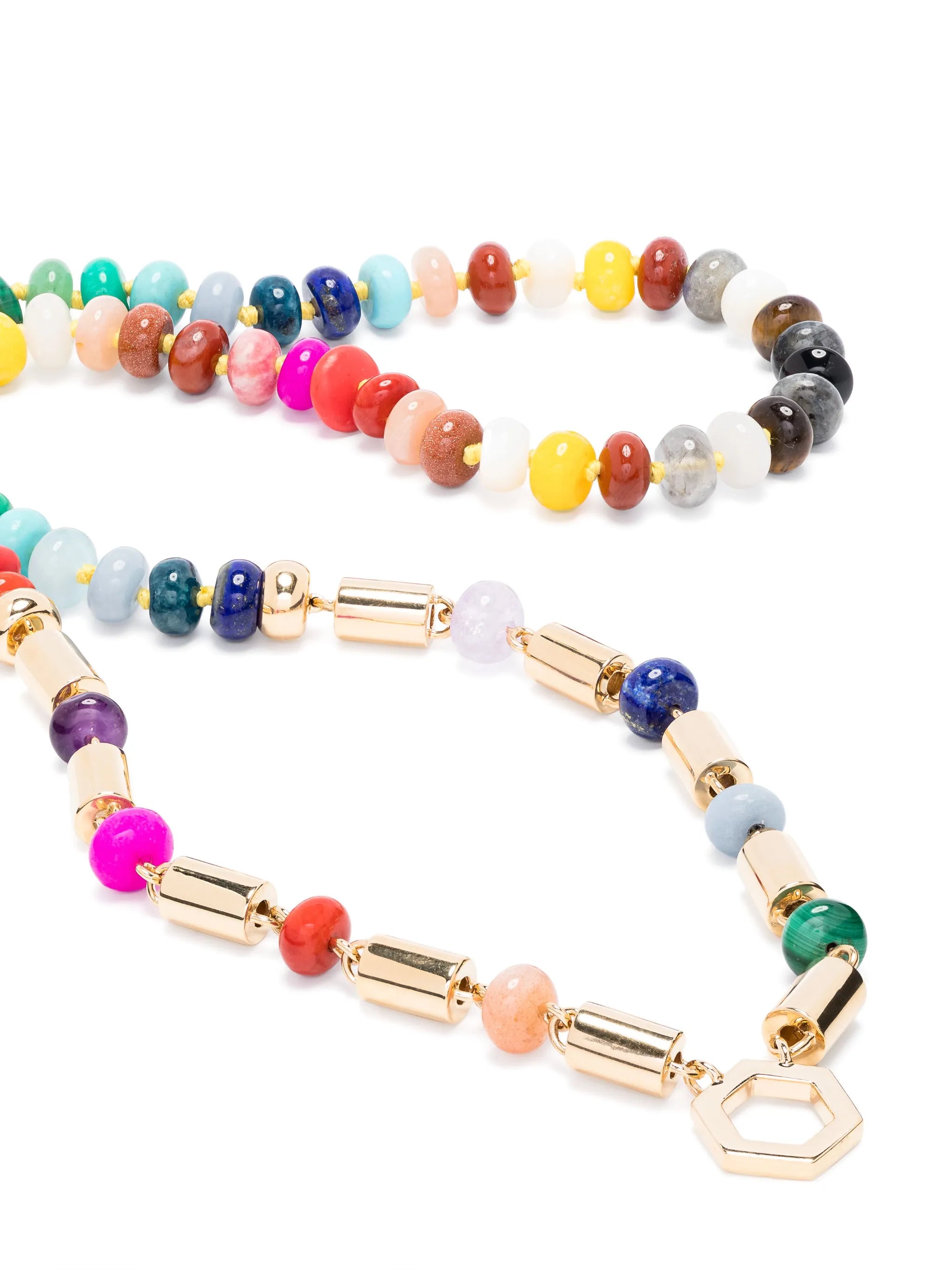 18kt yellow gold  Baht and Bead Foundation multi-stone necklace