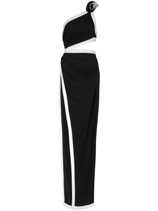 cut-out asymmetric gown