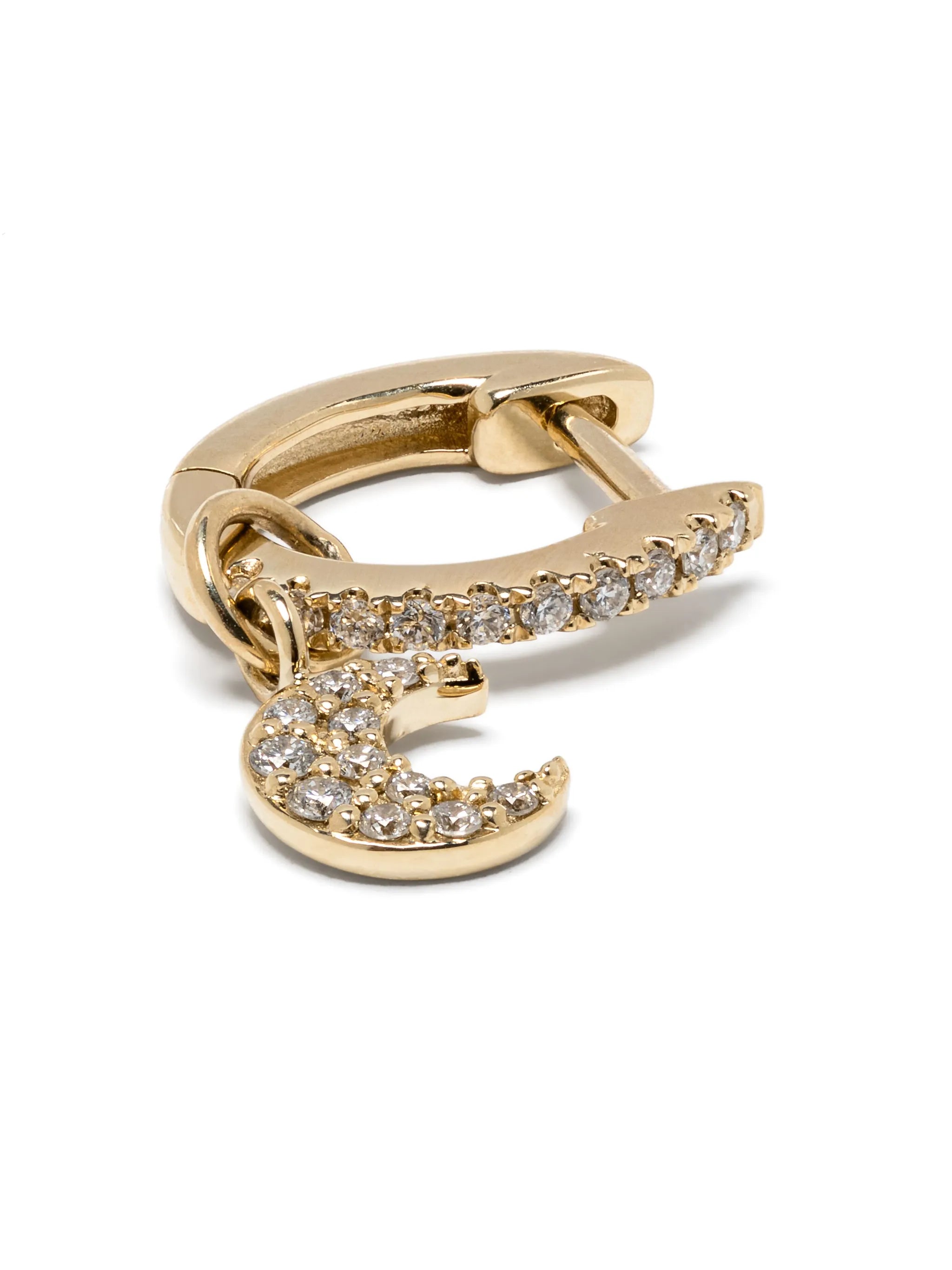 14kt yellow gold Mini Moon diamonds single earring