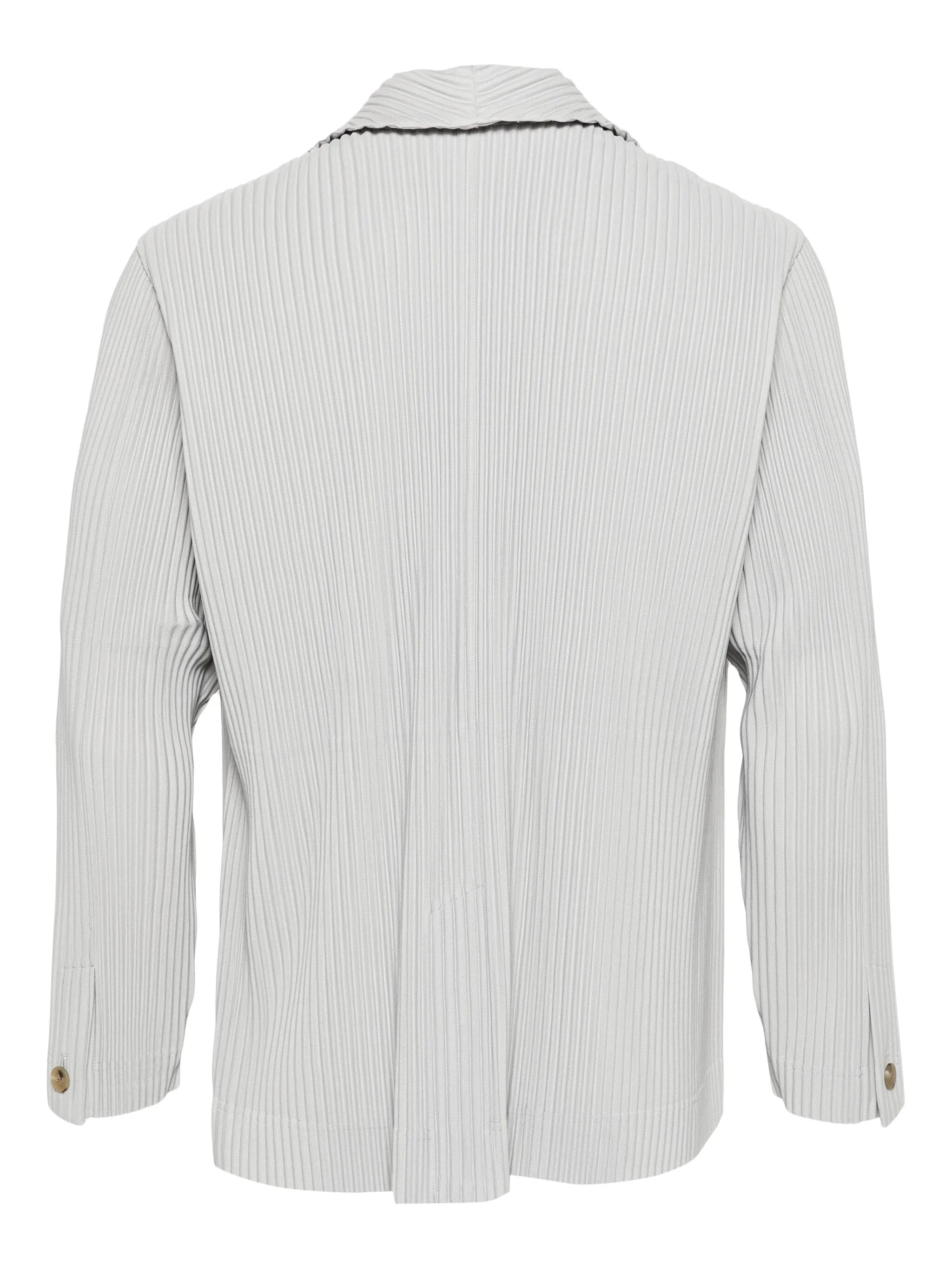 plissé-effect single-breasted blazer